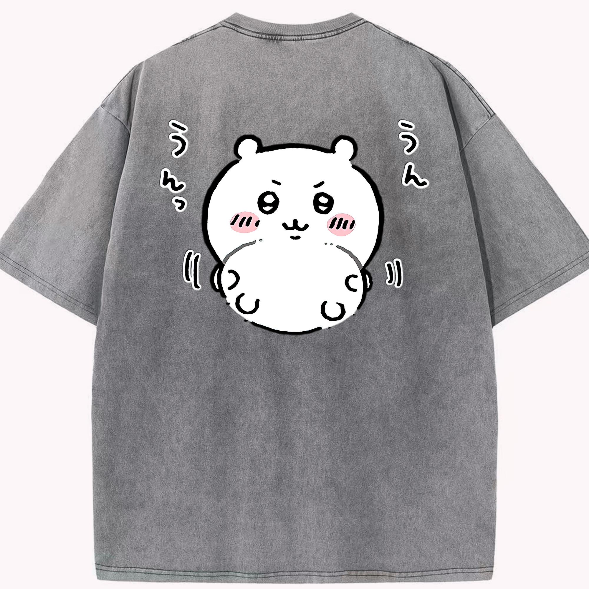 （画像用） ちいかわ ちいかわ Chii-kawa chiikawa 綿100% ヴィンテージ風 半袖Tシャツ（背面プリント）