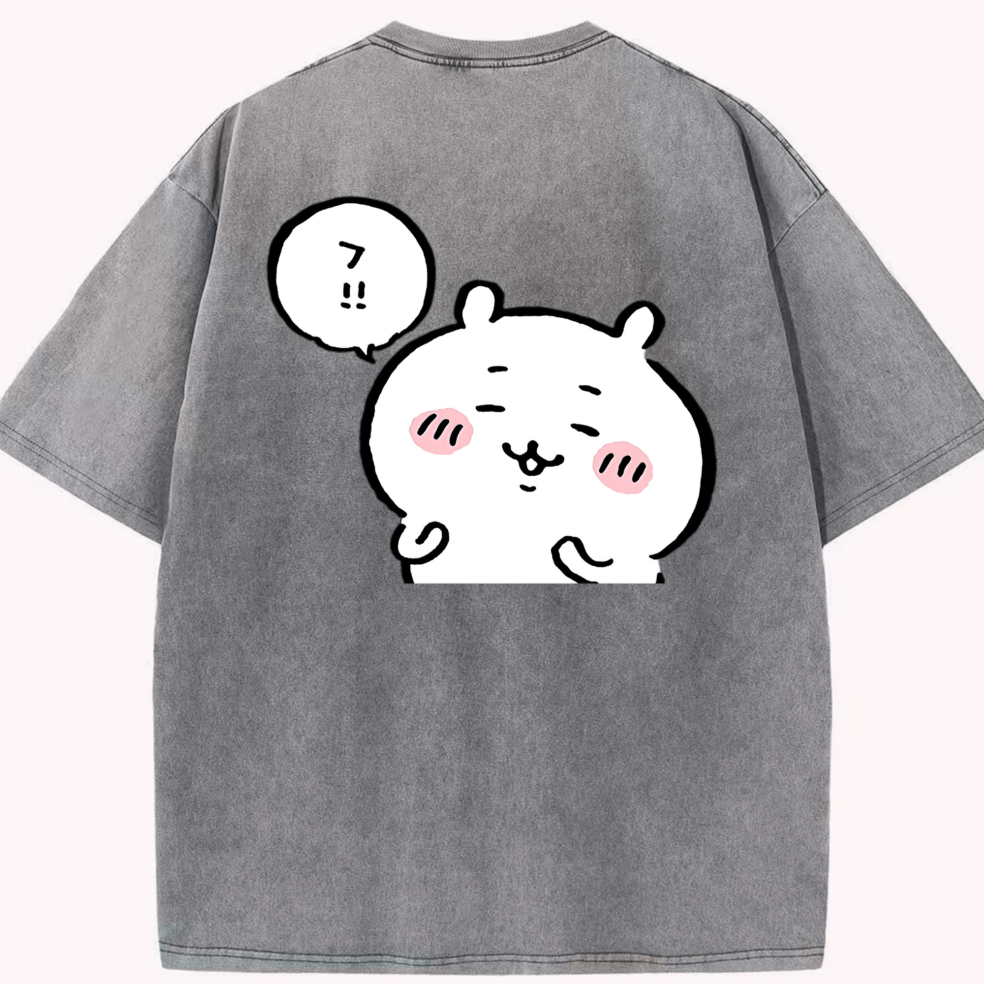 （画像用） ちいかわ ちいかわ Chii-kawa chiikawa 綿100% ヴィンテージ風 半袖Tシャツ（背面プリント）
