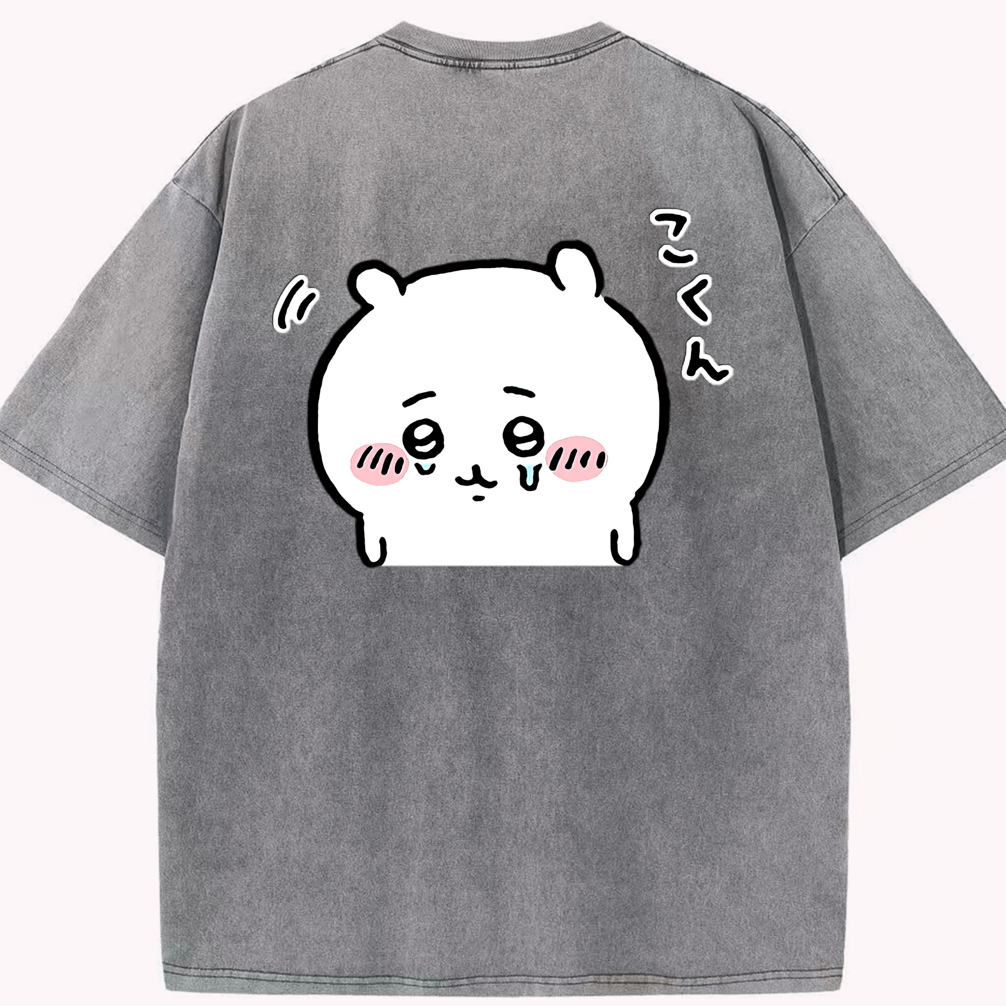 （画像用） ちいかわ ちいかわ Chii-kawa chiikawa 綿100% ヴィンテージ風 半袖Tシャツ（背面プリント）