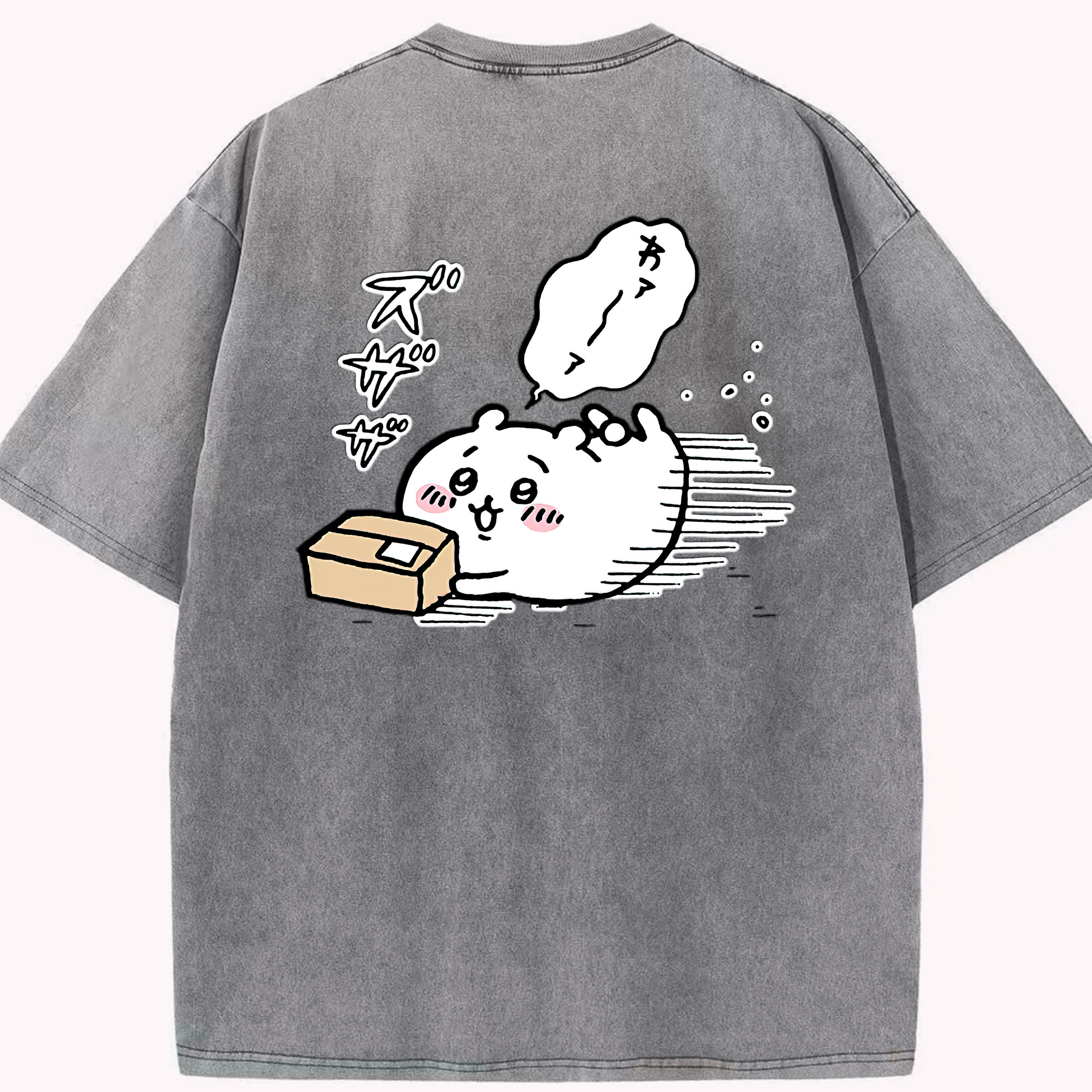 （画像用） ちいかわ ちいかわ Chii-kawa chiikawa 綿100% ヴィンテージ風 半袖Tシャツ（背面プリント）