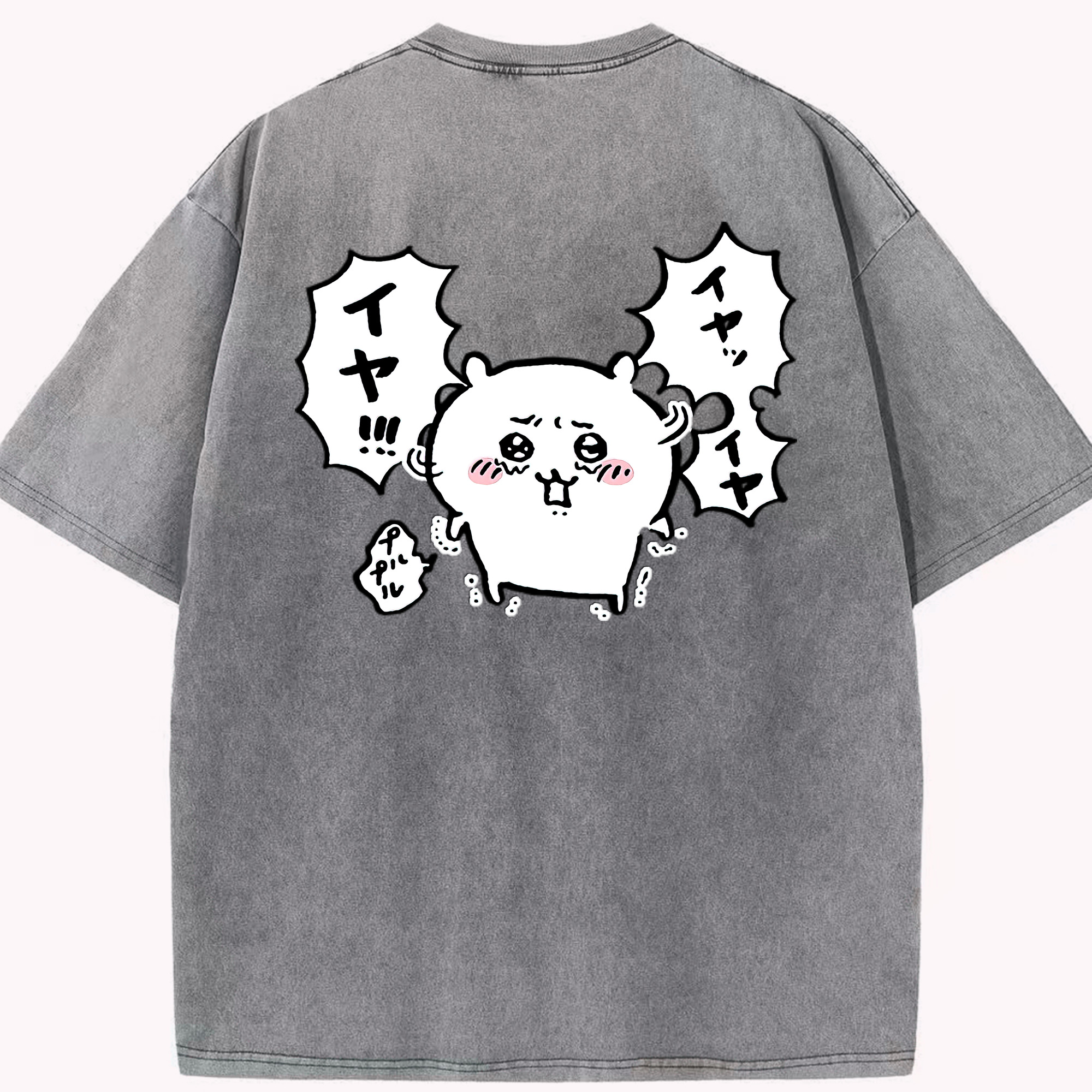 （画像用） ちいかわ ちいかわ Chii-kawa chiikawa 綿100% ヴィンテージ風 半袖Tシャツ（背面プリント）