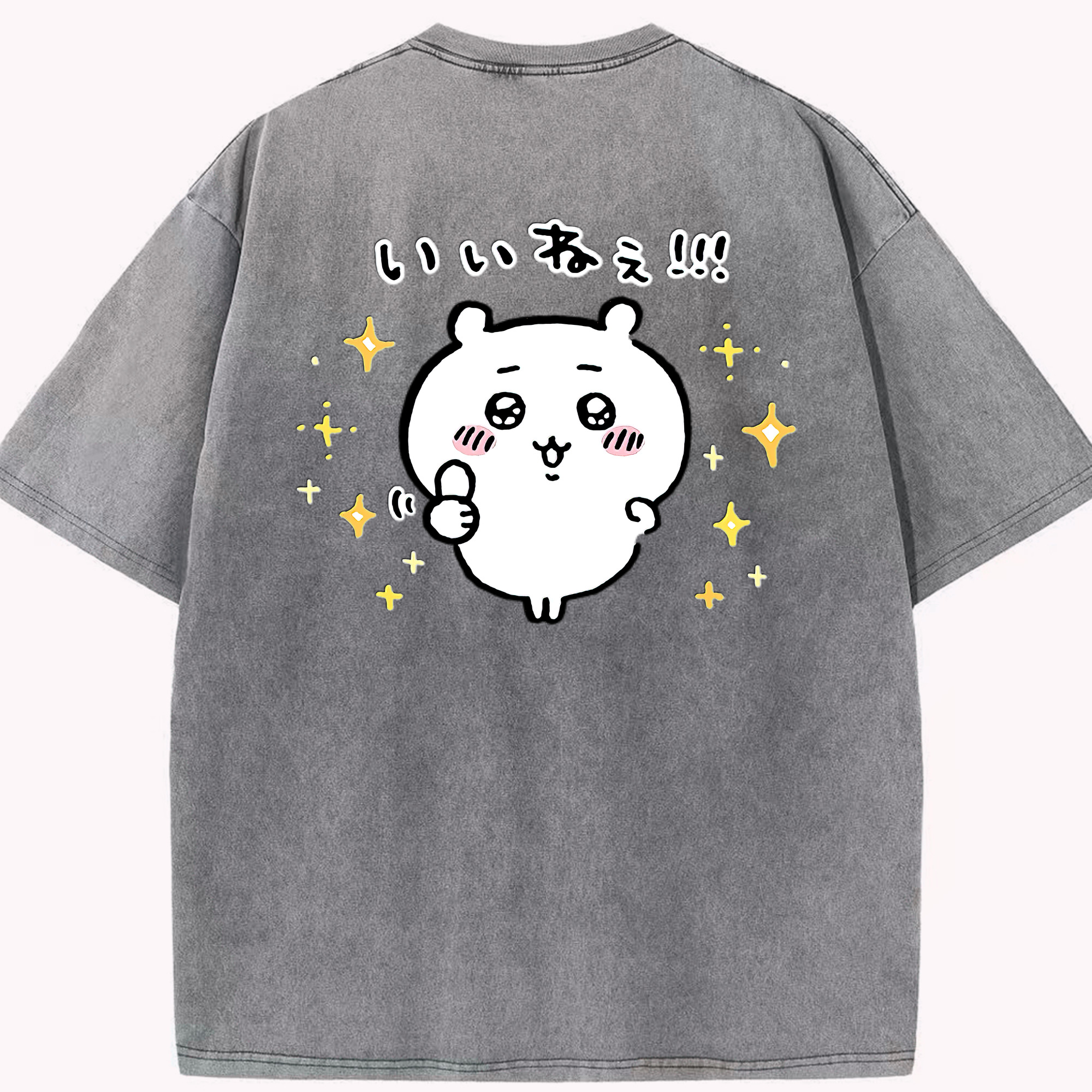 （画像用） ちいかわ ちいかわ Chii-kawa chiikawa 綿100% ヴィンテージ風 半袖Tシャツ（背面プリント）