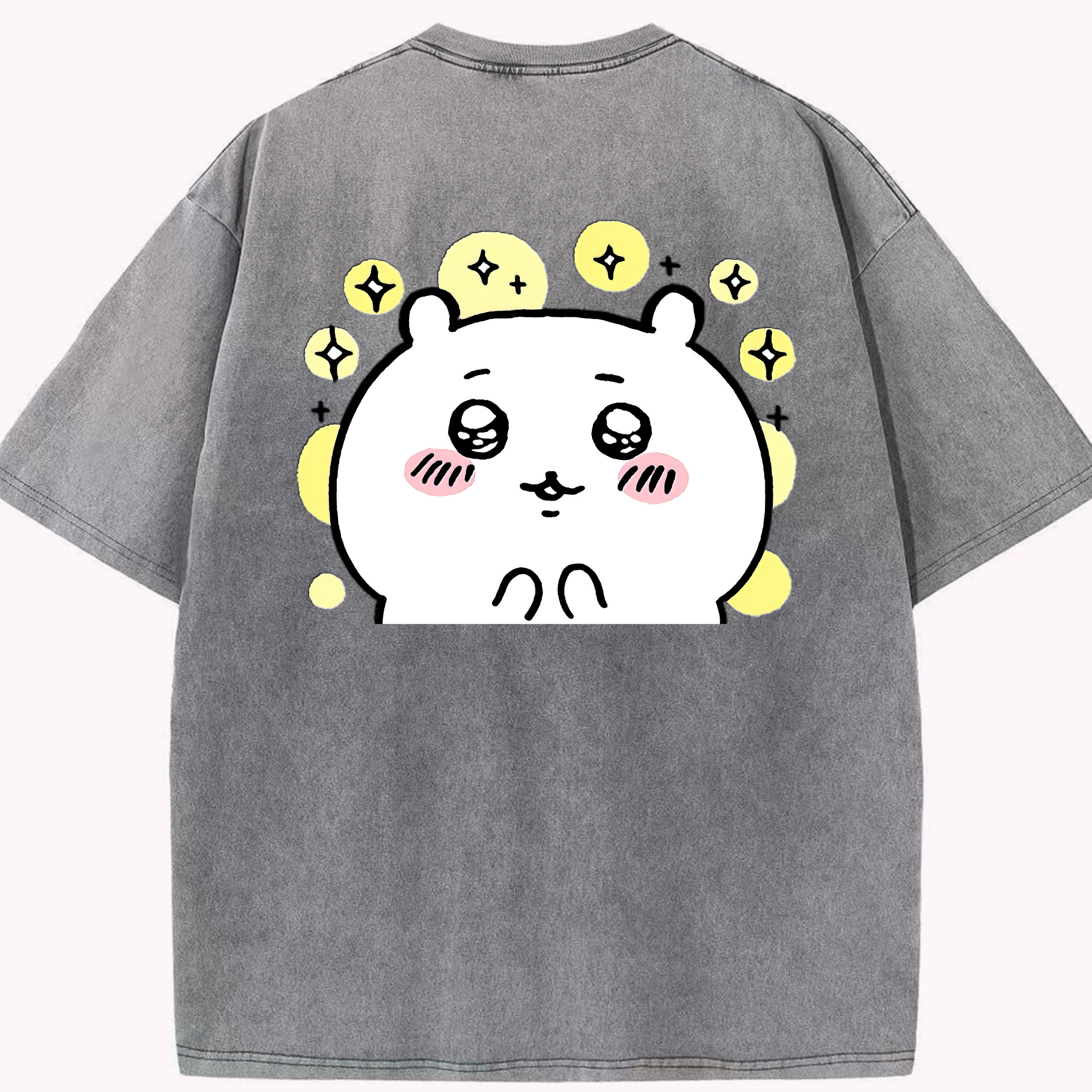 （画像用） ちいかわ ちいかわ Chii-kawa chiikawa 綿100% ヴィンテージ風 半袖Tシャツ（背面プリント）