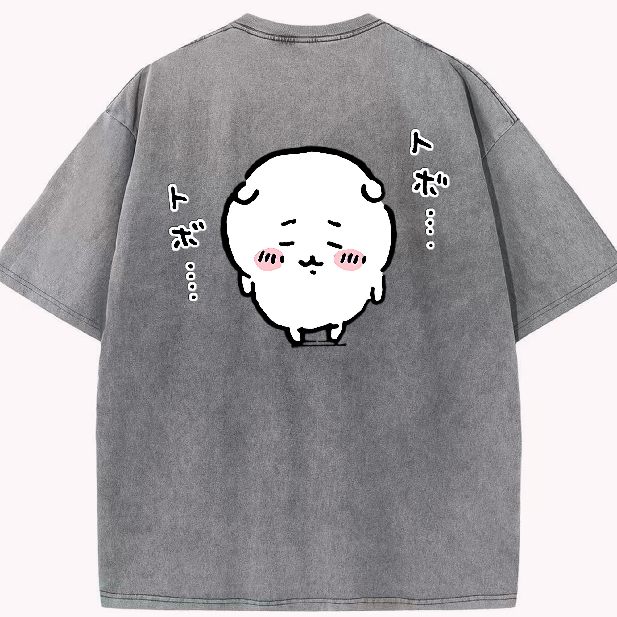 （画像用） ちいかわ ちいかわ Chii-kawa chiikawa 綿100% ヴィンテージ風 半袖Tシャツ（背面プリント）
