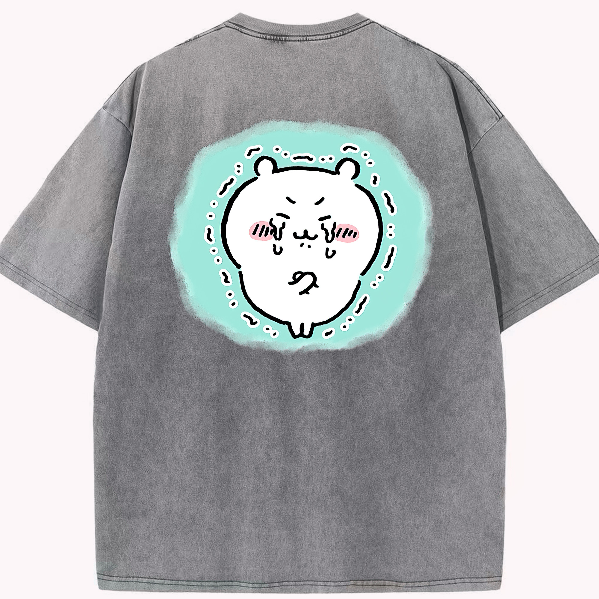 （画像用） ちいかわ ちいかわ Chii-kawa chiikawa 綿100% ヴィンテージ風 半袖Tシャツ（背面プリント）