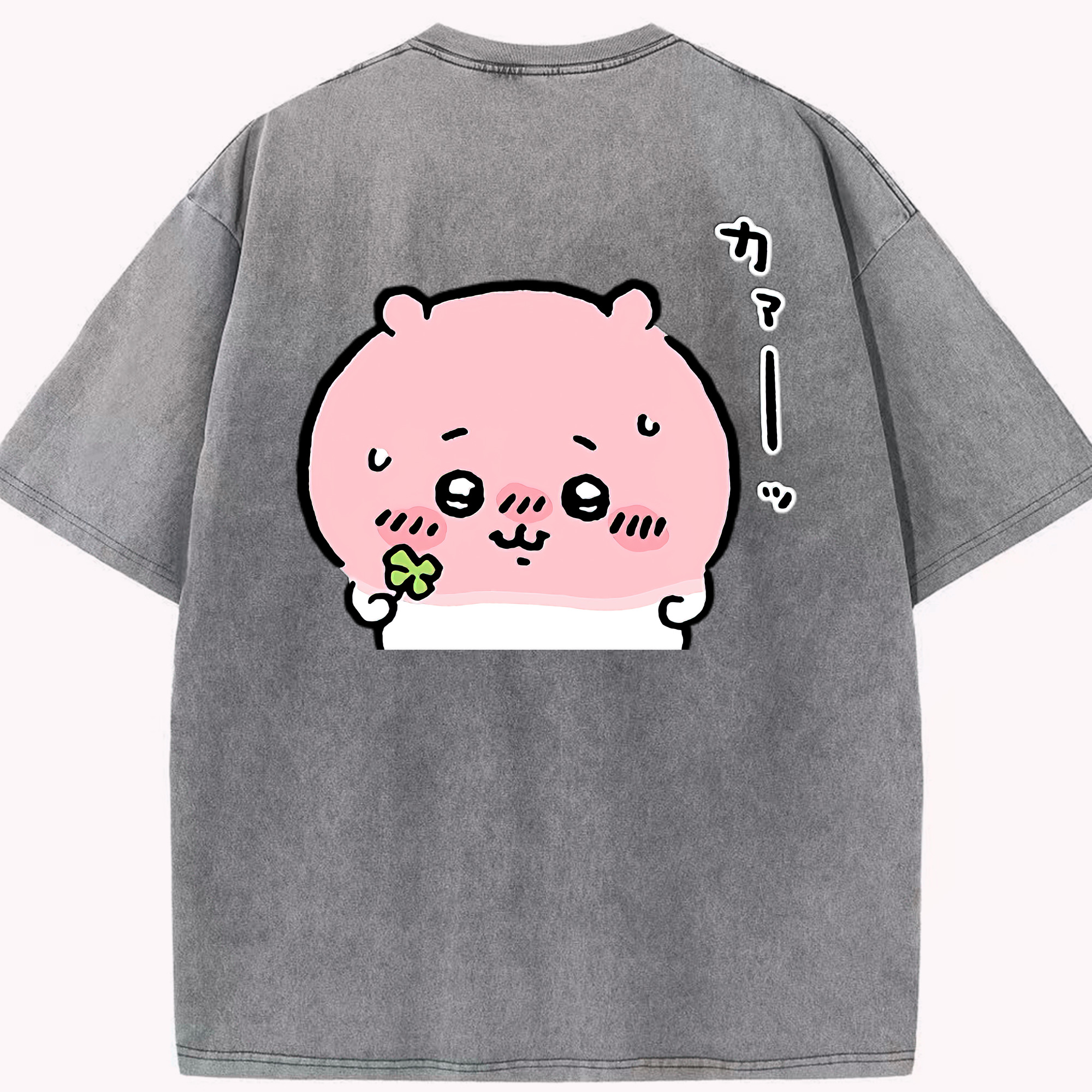 （画像用） ちいかわ ちいかわ Chii-kawa chiikawa 綿100% ヴィンテージ風 半袖Tシャツ（背面プリント）