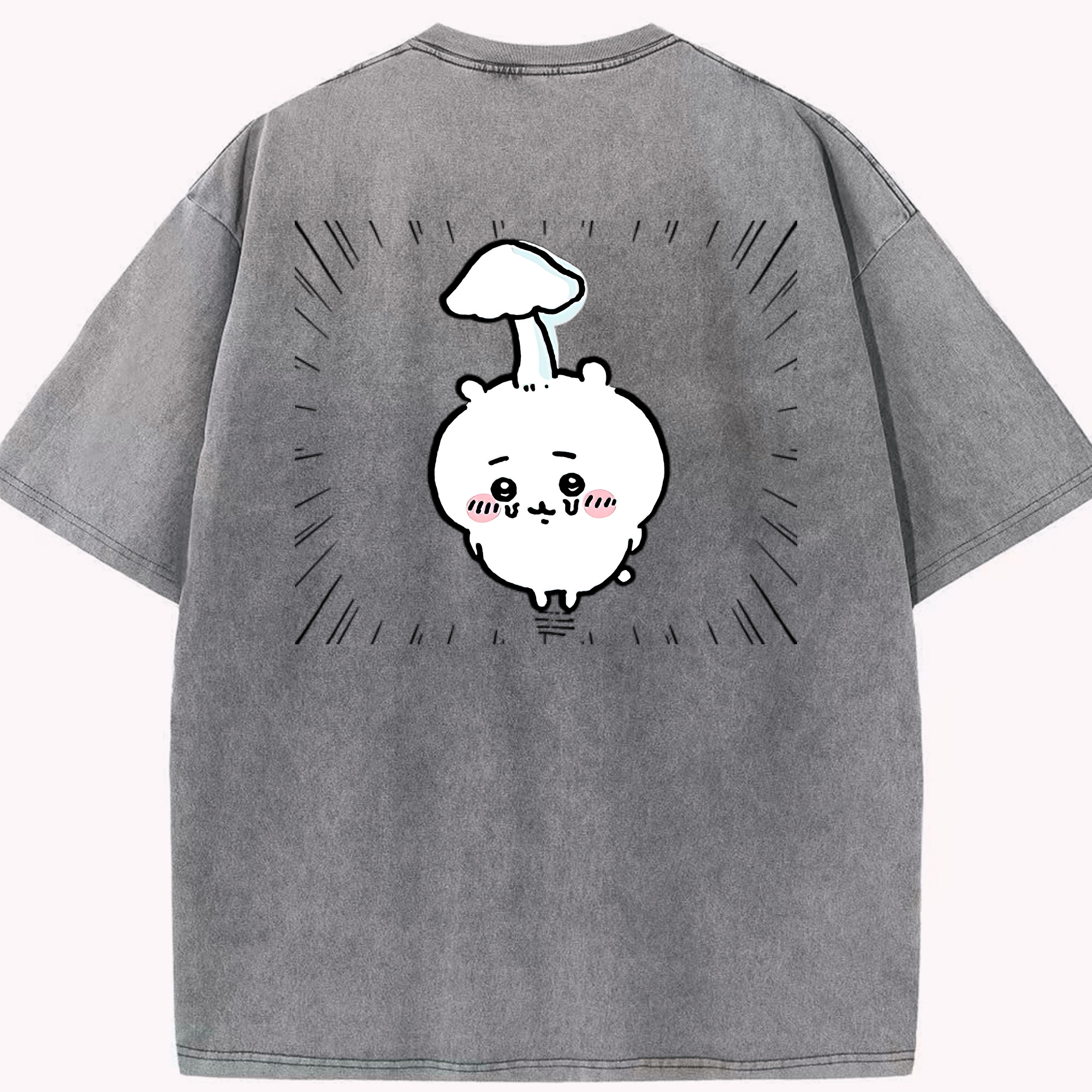 （画像用） ちいかわ ちいかわ Chii-kawa chiikawa 綿100% ヴィンテージ風 半袖Tシャツ（背面プリント）