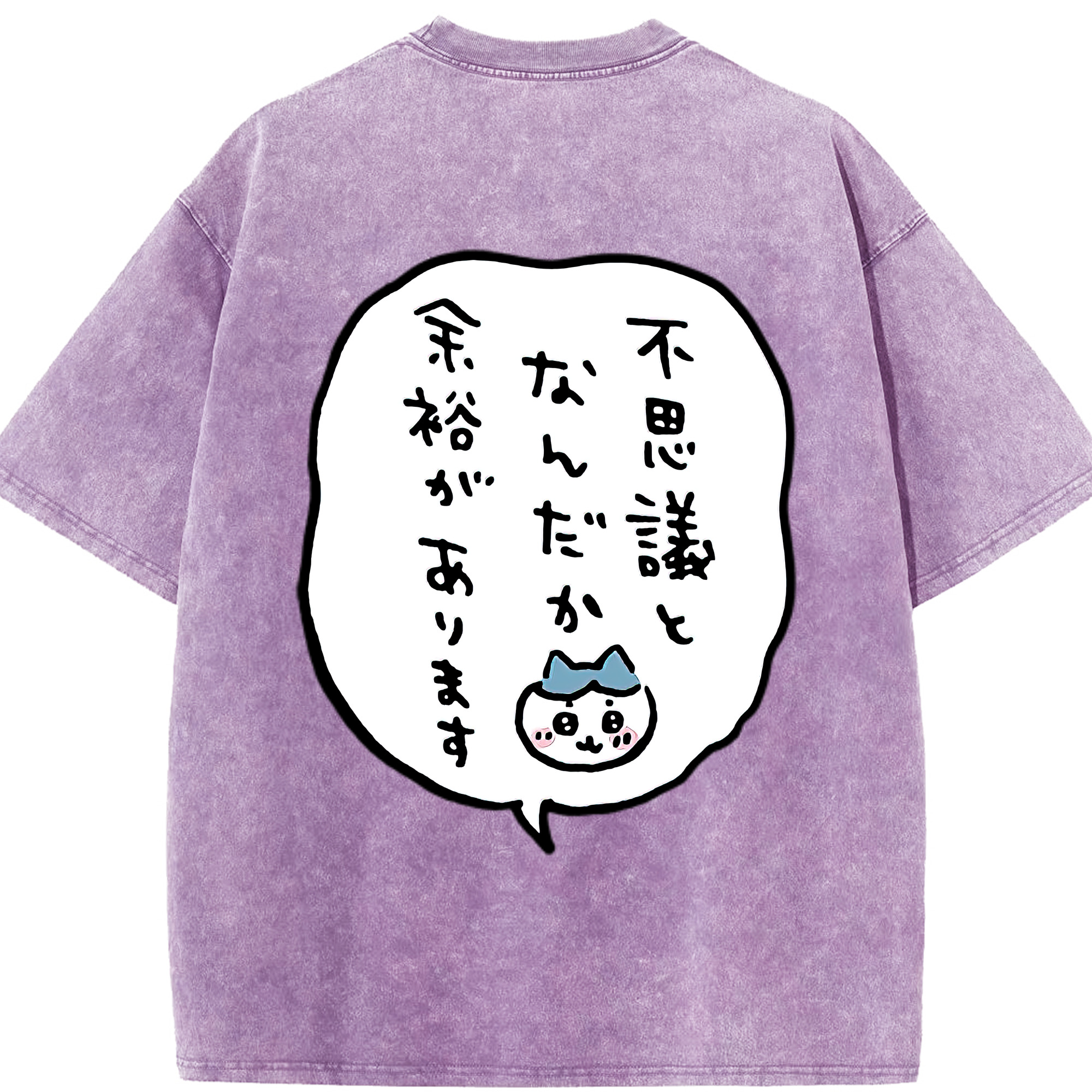 （画像用） ちいかわ ハチワレ Chii-kawa hachiware 綿100% ヴィンテージ風 半袖Tシャツ（背面プリント）