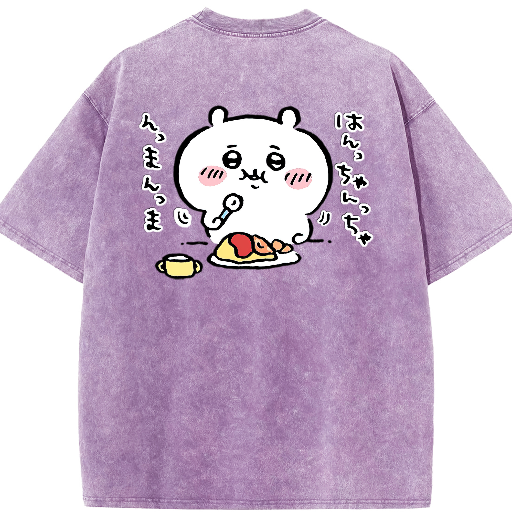 （画像用） ちいかわ ちいかわ Chii-kawa chiikawa 綿100% ヴィンテージ風 半袖Tシャツ（背面プリント）