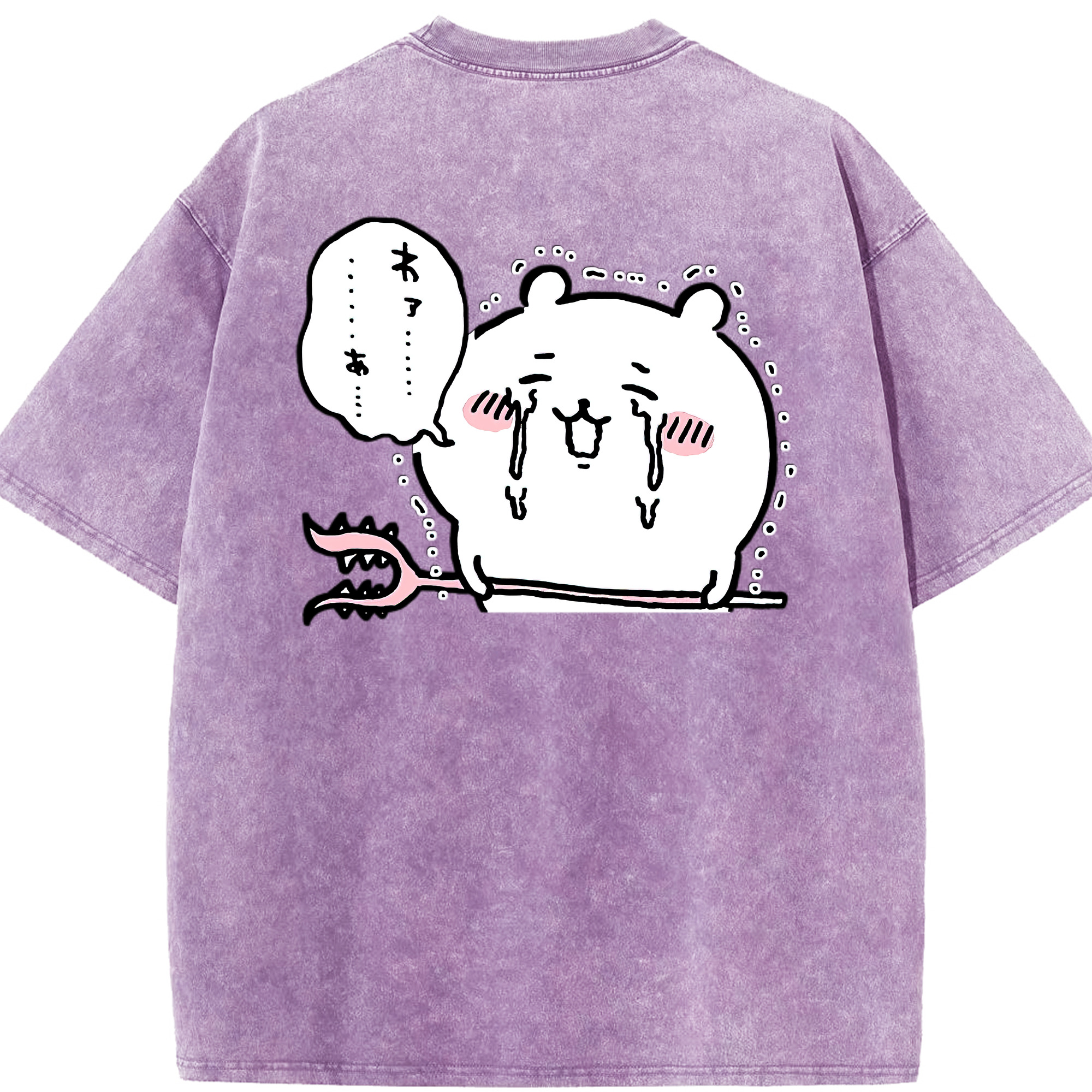 （画像用） ちいかわ ちいかわ Chii-kawa chiikawa 綿100% ヴィンテージ風 半袖Tシャツ（背面プリント）