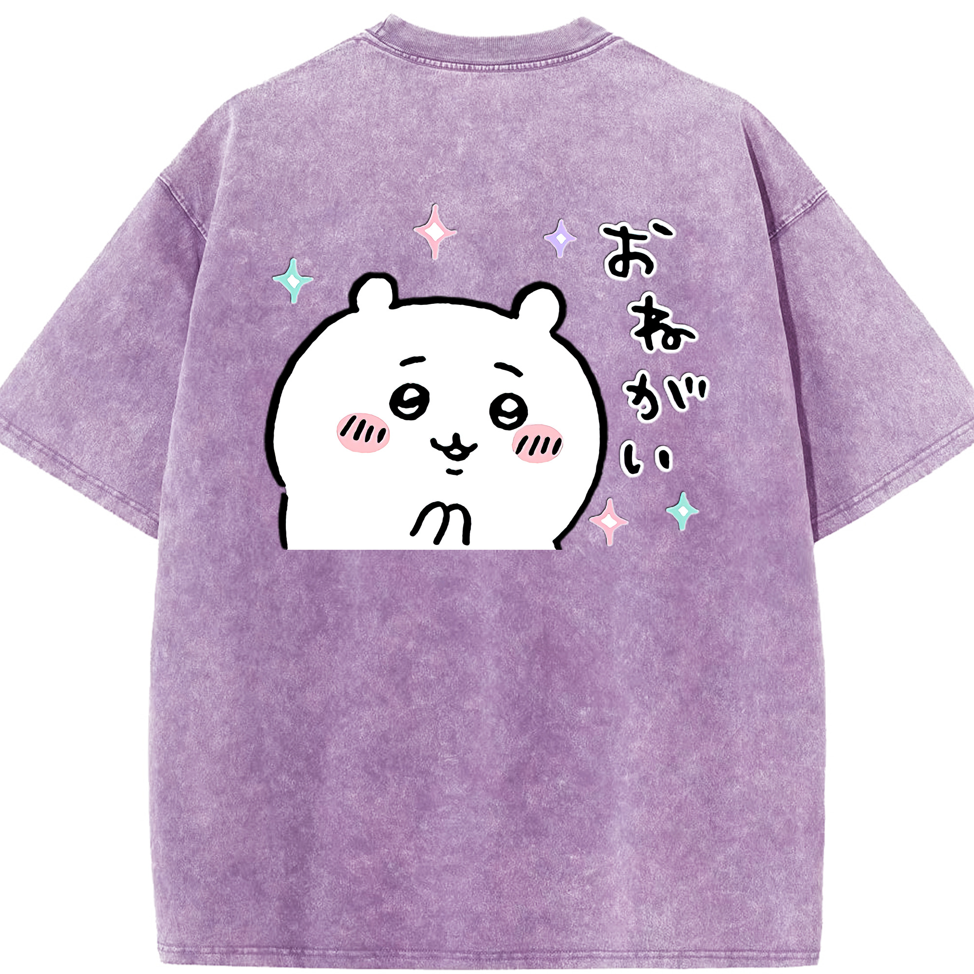 （画像用） ちいかわ ちいかわ Chii-kawa chiikawa 綿100% ヴィンテージ風 半袖Tシャツ（背面プリント）