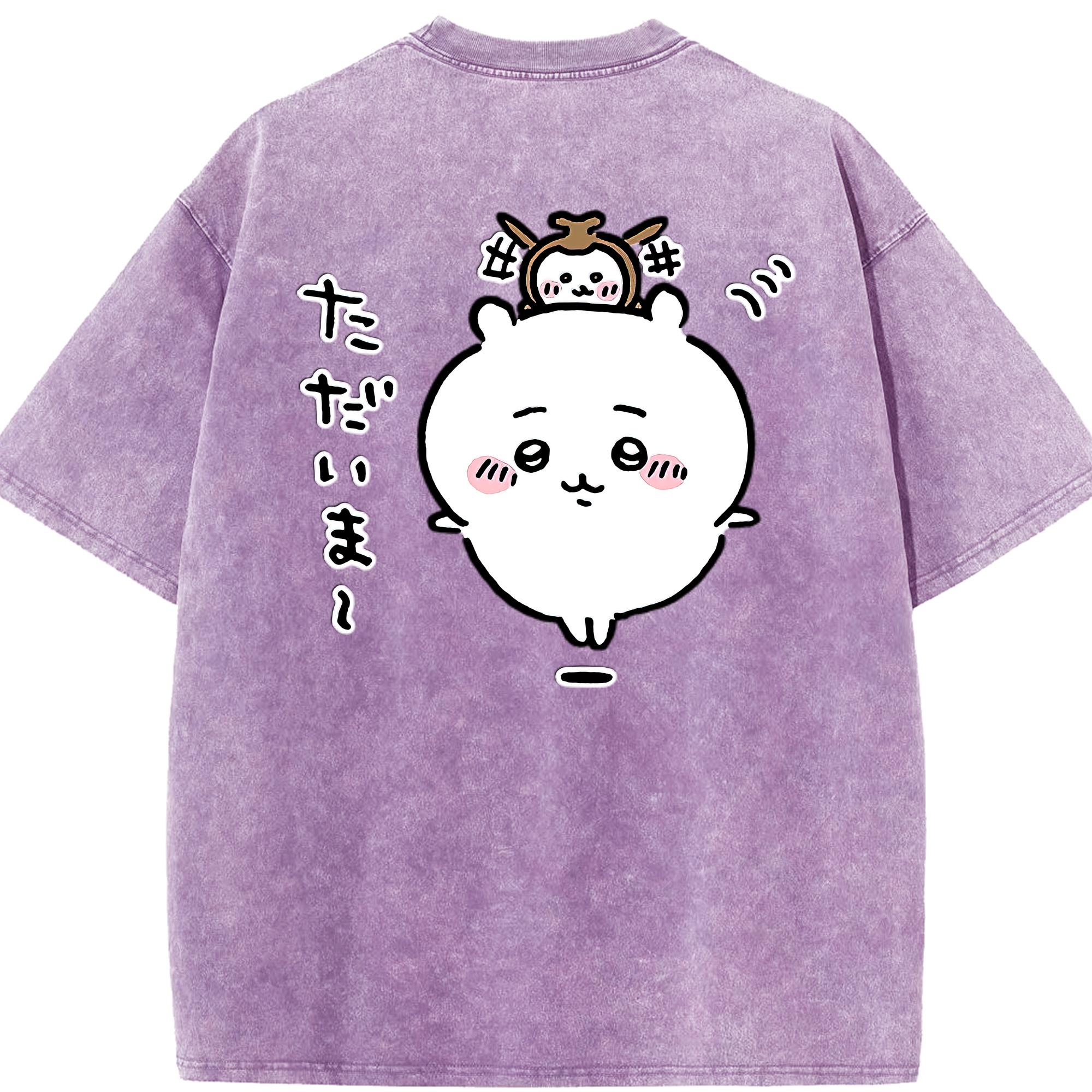 （画像用） ちいかわ ちいかわ Chii-kawa chiikawa 綿100% ヴィンテージ風 半袖Tシャツ（背面プリント）