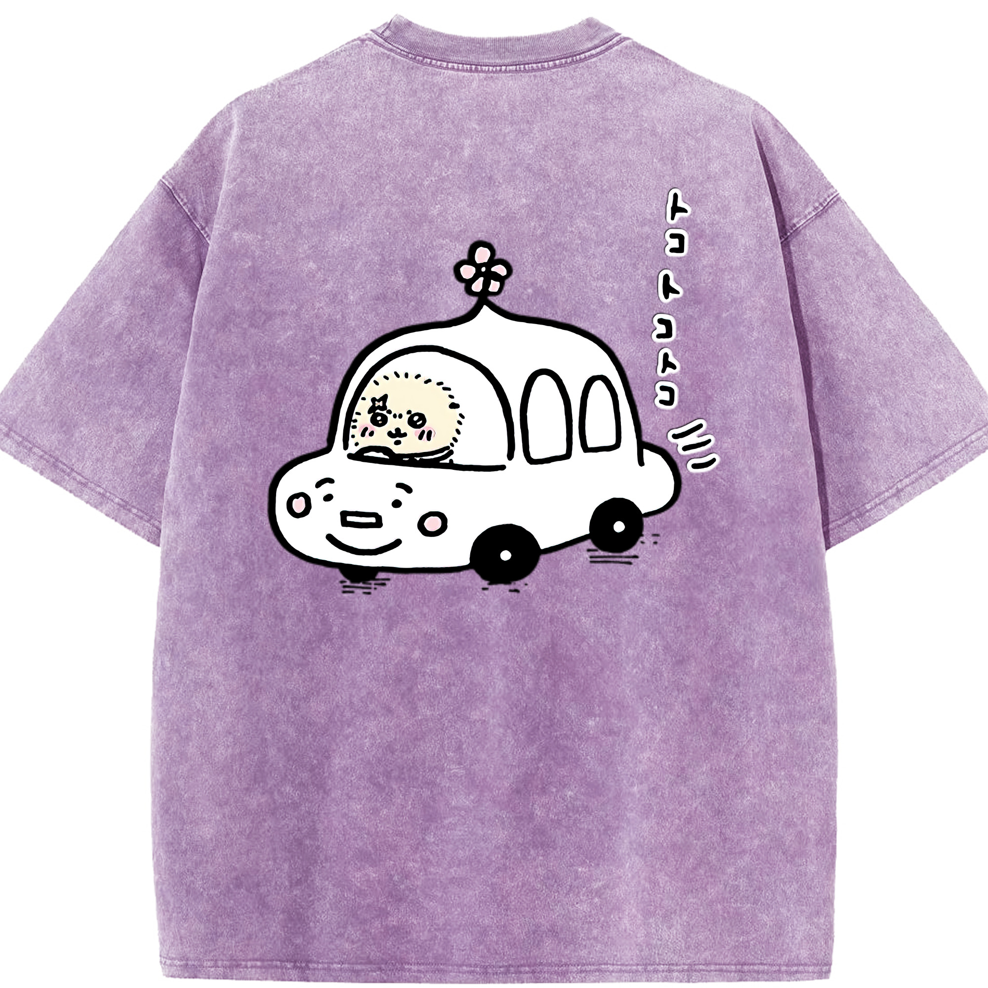 （画像用） ちいかわ ラッコ Chii-kawa Sea otter 綿100% ヴィンテージ風 半袖Tシャツ（背面プリント）