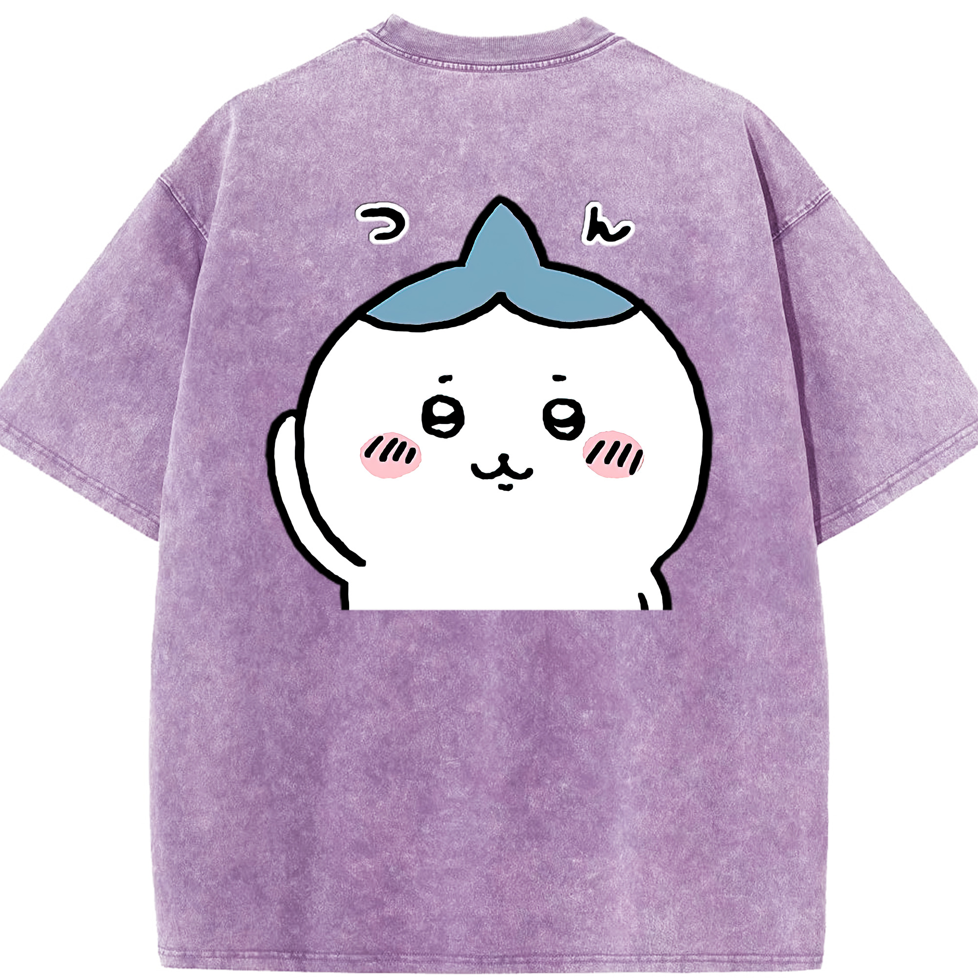 （画像用） ちいかわ ハチワレ Chii-kawa hachiware 綿100% ヴィンテージ風 半袖Tシャツ（背面プリント）