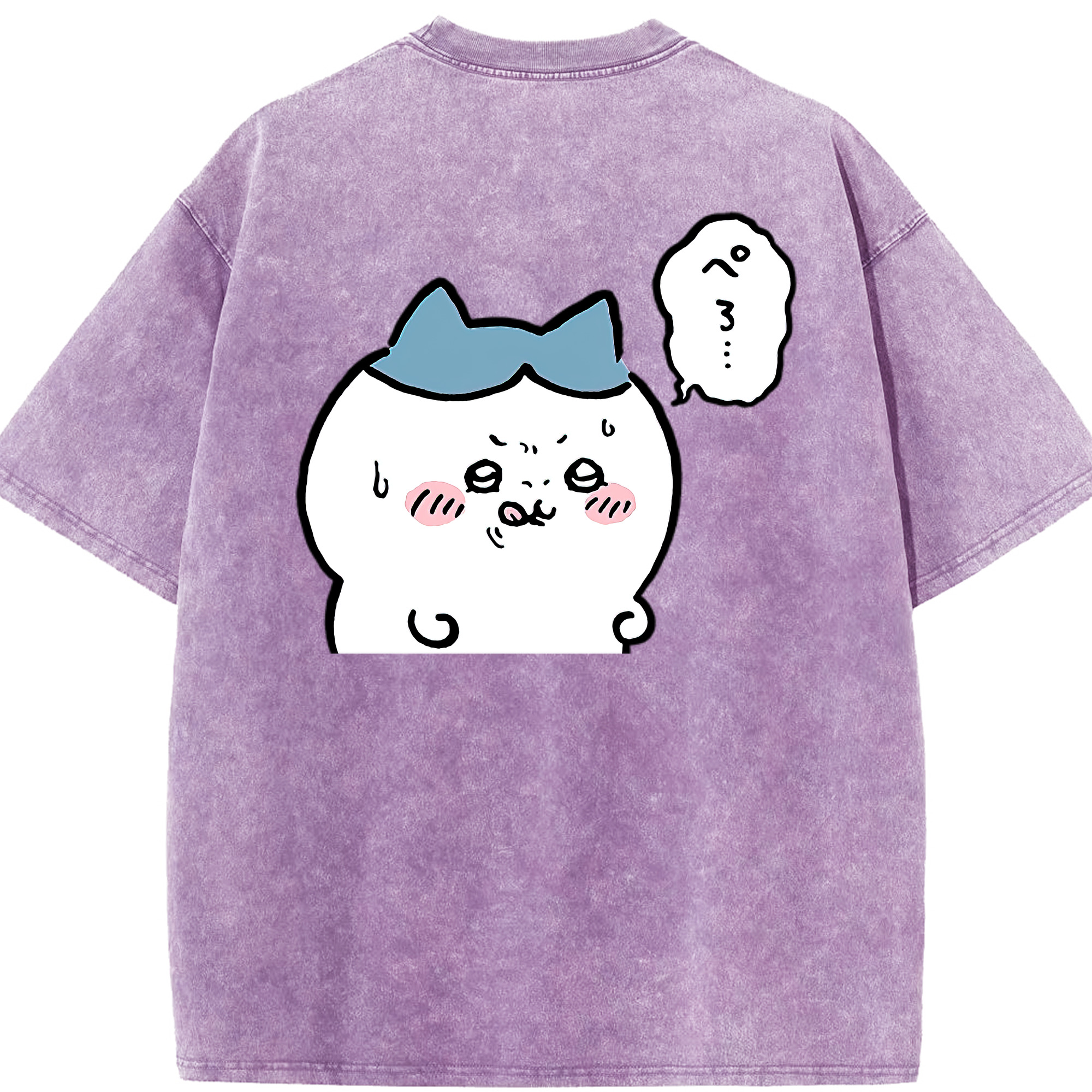 （画像用） ちいかわ ハチワレ Chii-kawa hachiware 綿100% ヴィンテージ風 半袖Tシャツ（背面プリント）