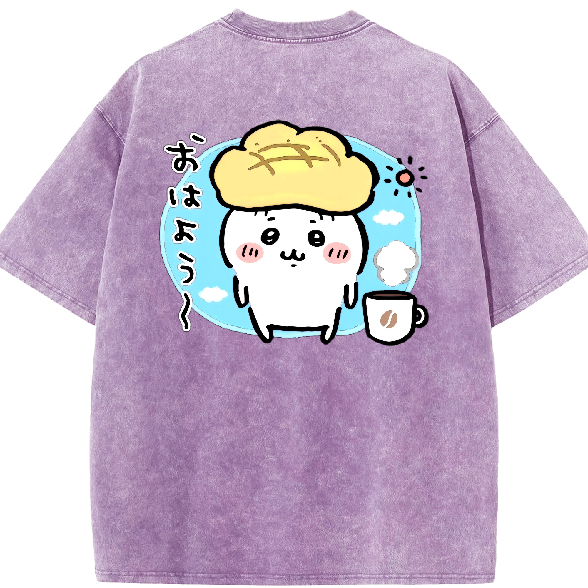 （画像用） ちいかわ ちいかわ Chii-kawa chiikawa 綿100% ヴィンテージ風 半袖Tシャツ（背面プリント）