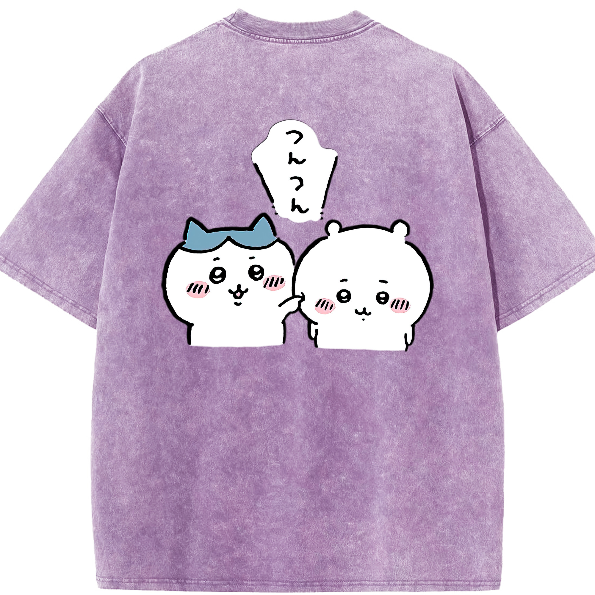 （画像用） ちいかわ ちいかわ Chii-kawa chiikawa 綿100% ヴィンテージ風 半袖Tシャツ（背面プリント）