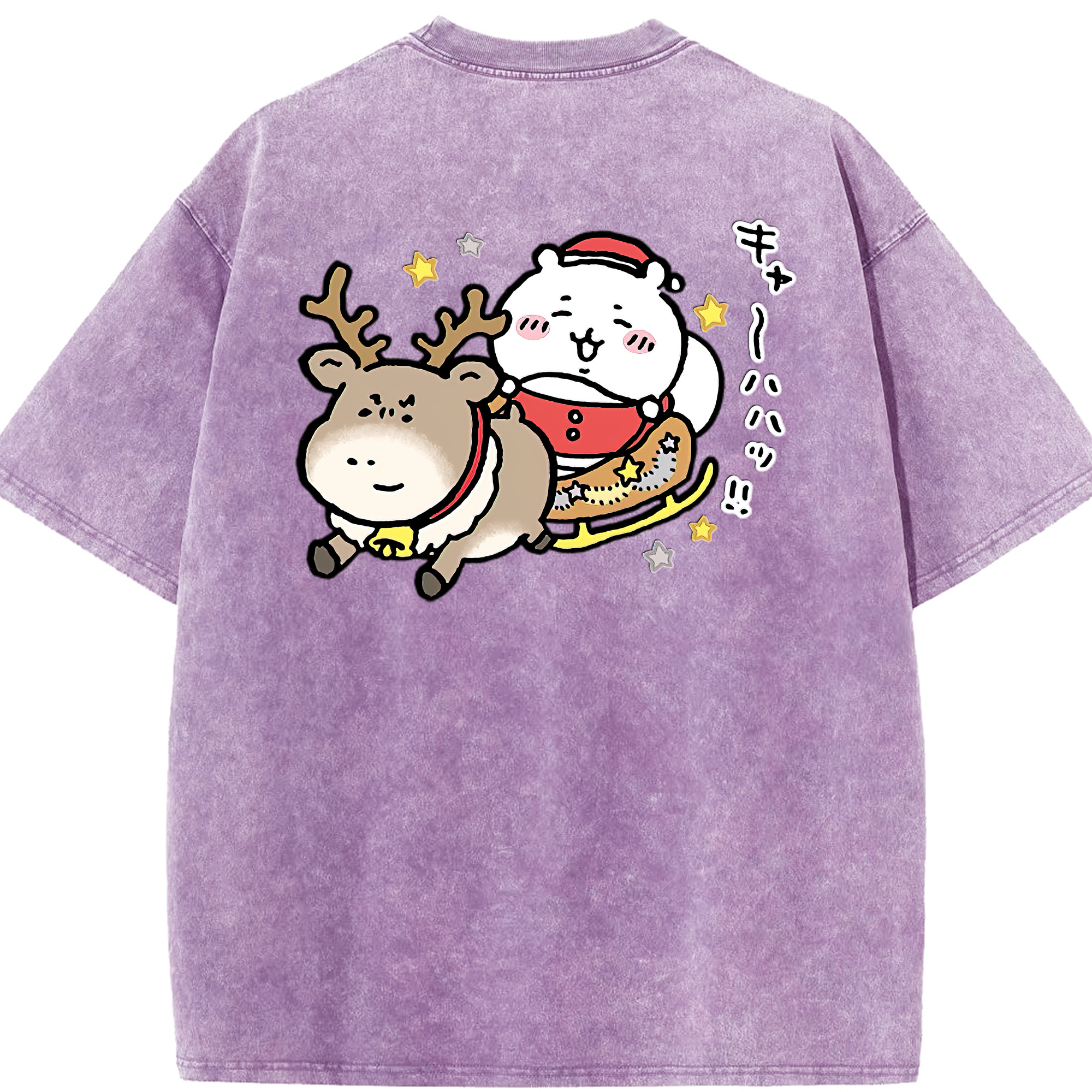（画像用） ちいかわ ちいかわ Chii-kawa chiikawa 綿100% ヴィンテージ風 半袖Tシャツ（背面プリント）