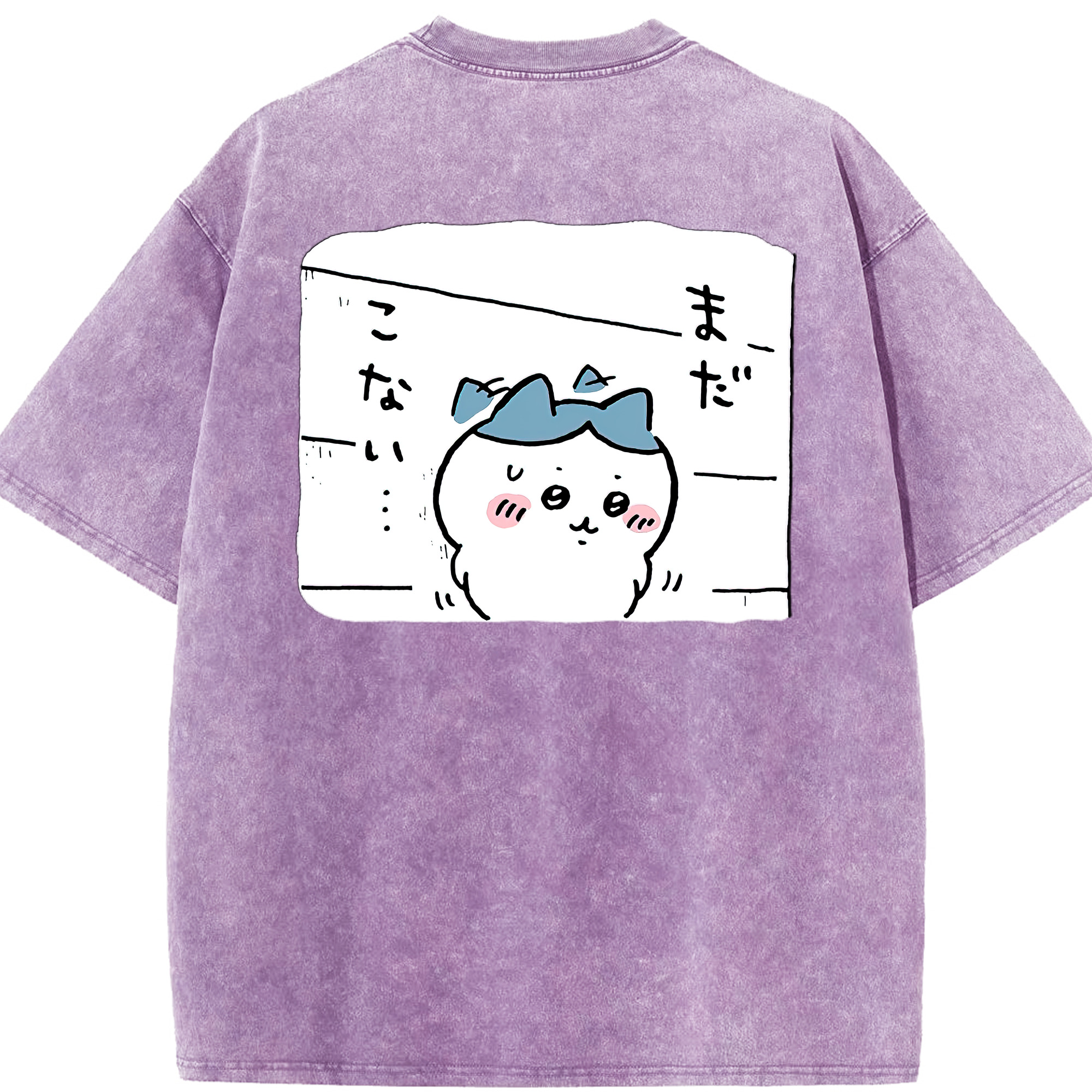 （画像用） ちいかわ ハチワレ Chii-kawa hachiware 綿100% ヴィンテージ風 半袖Tシャツ（背面プリント）