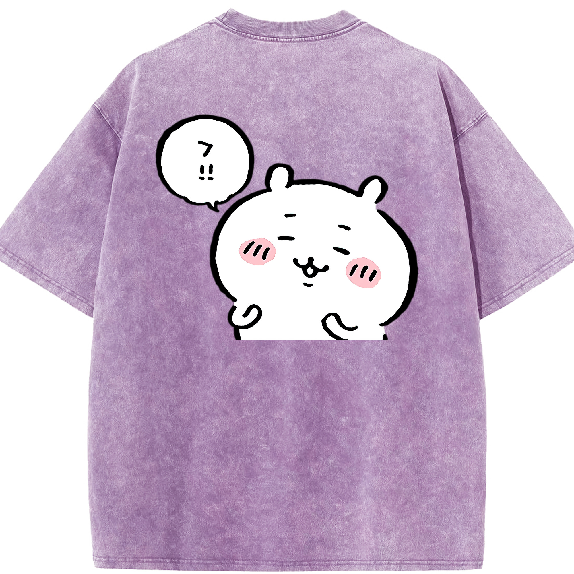（画像用） ちいかわ ちいかわ Chii-kawa chiikawa 綿100% ヴィンテージ風 半袖Tシャツ（背面プリント）
