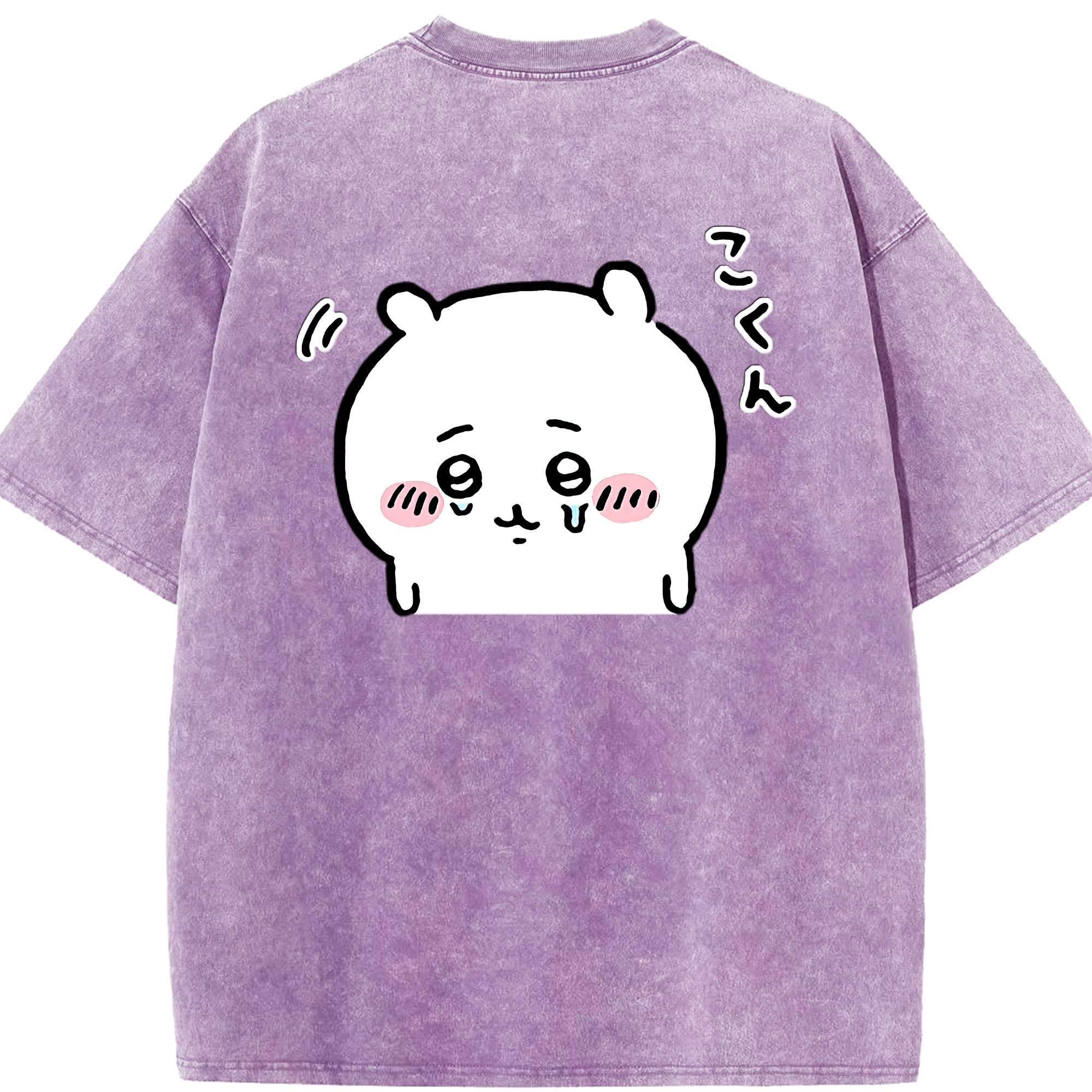 （画像用） ちいかわ ちいかわ Chii-kawa chiikawa 綿100% ヴィンテージ風 半袖Tシャツ（背面プリント）