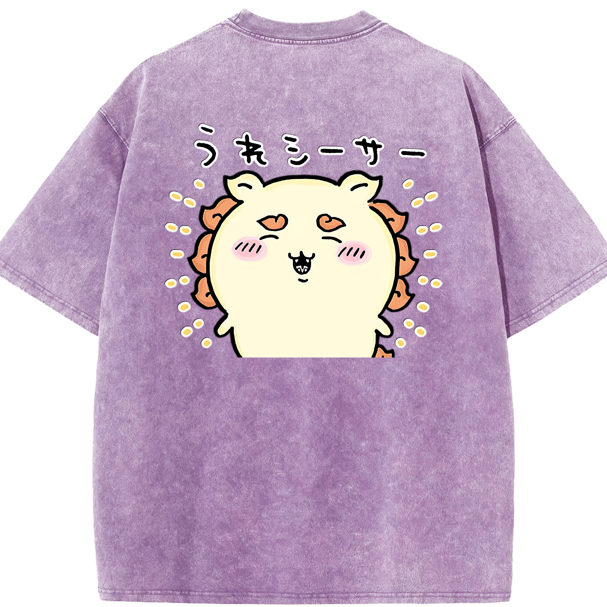 （画像用） ちいかわ シーサー Chii-kawa Shisa 綿100% ヴィンテージ風 半袖Tシャツ（背面プリント）