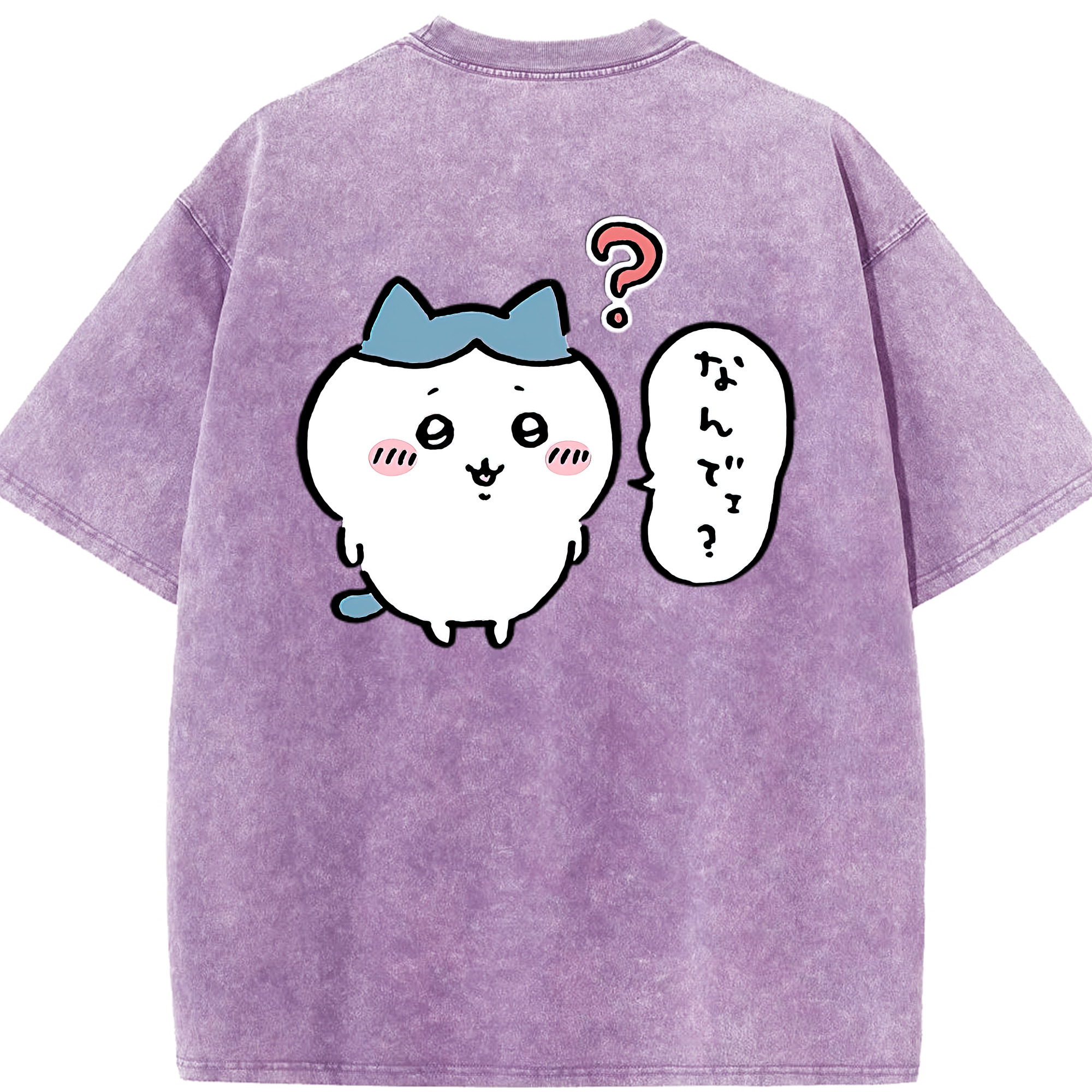 （画像用） ちいかわ ハチワレ Chii-kawa hachiware 綿100% ヴィンテージ風 半袖Tシャツ（背面プリント）