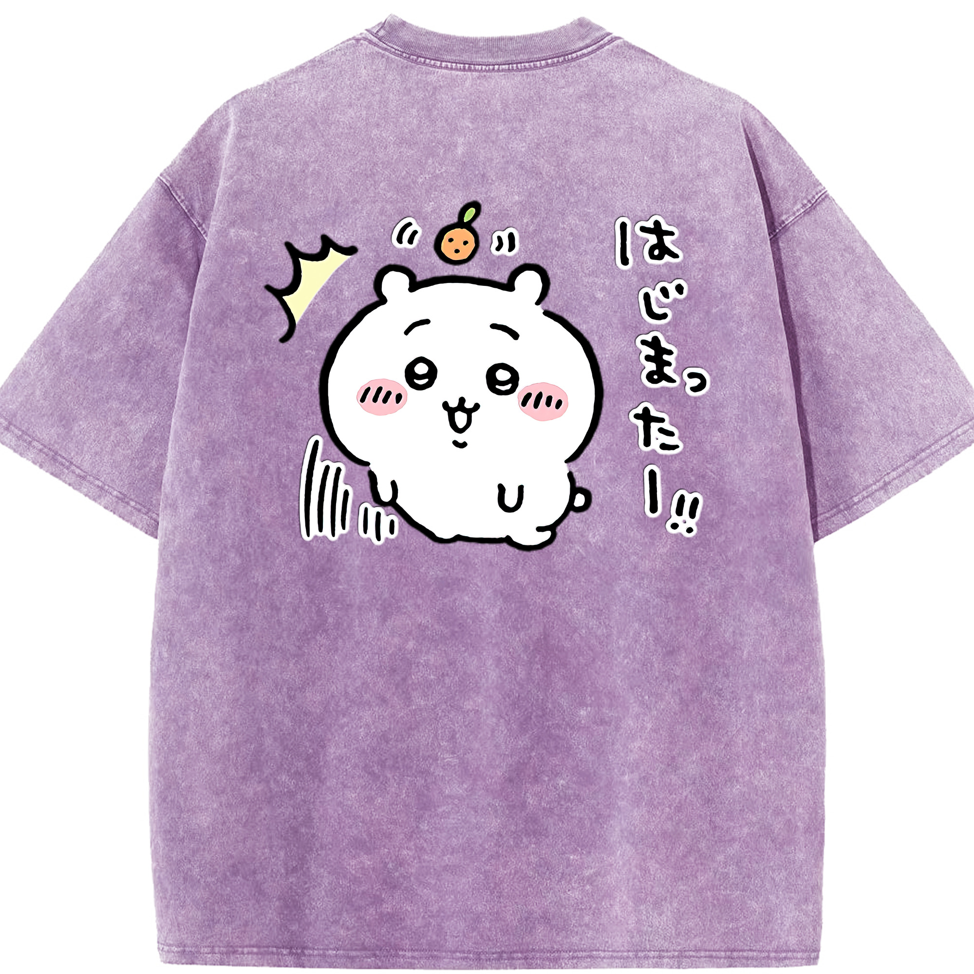 （画像用） ちいかわ ちいかわ Chii-kawa chiikawa 綿100% ヴィンテージ風 半袖Tシャツ（背面プリント）