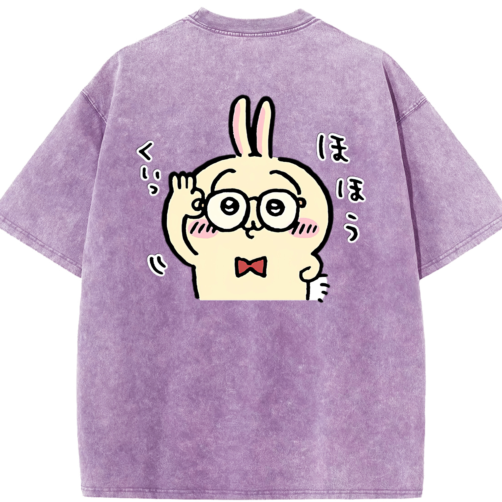 （画像用） ちいかわ うさぎ Chii-kawa usagi 綿100% ヴィンテージ風 半袖Tシャツ（背面プリント）