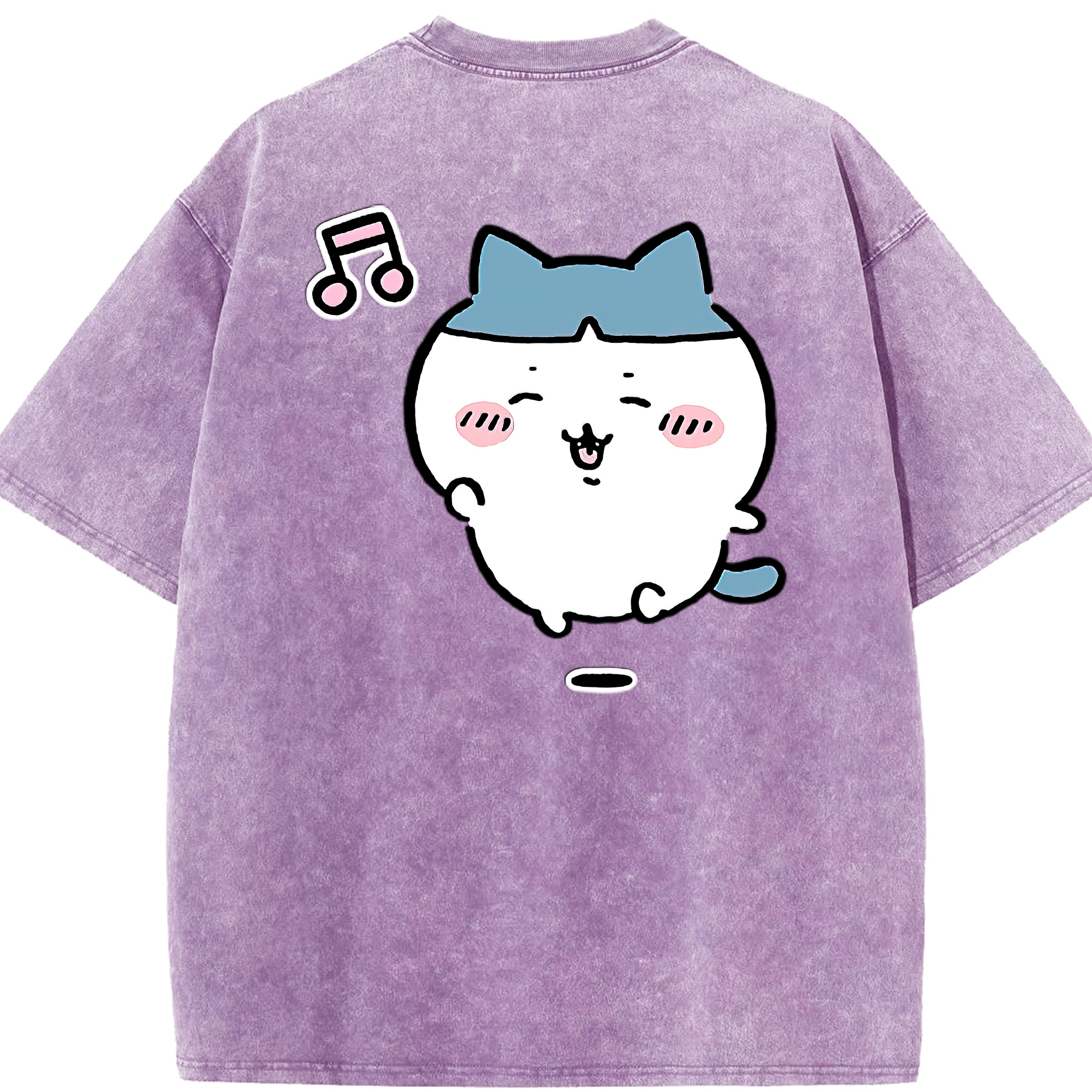 （画像用） ちいかわ ハチワレ Chii-kawa hachiware 綿100% ヴィンテージ風 半袖Tシャツ（背面プリント）