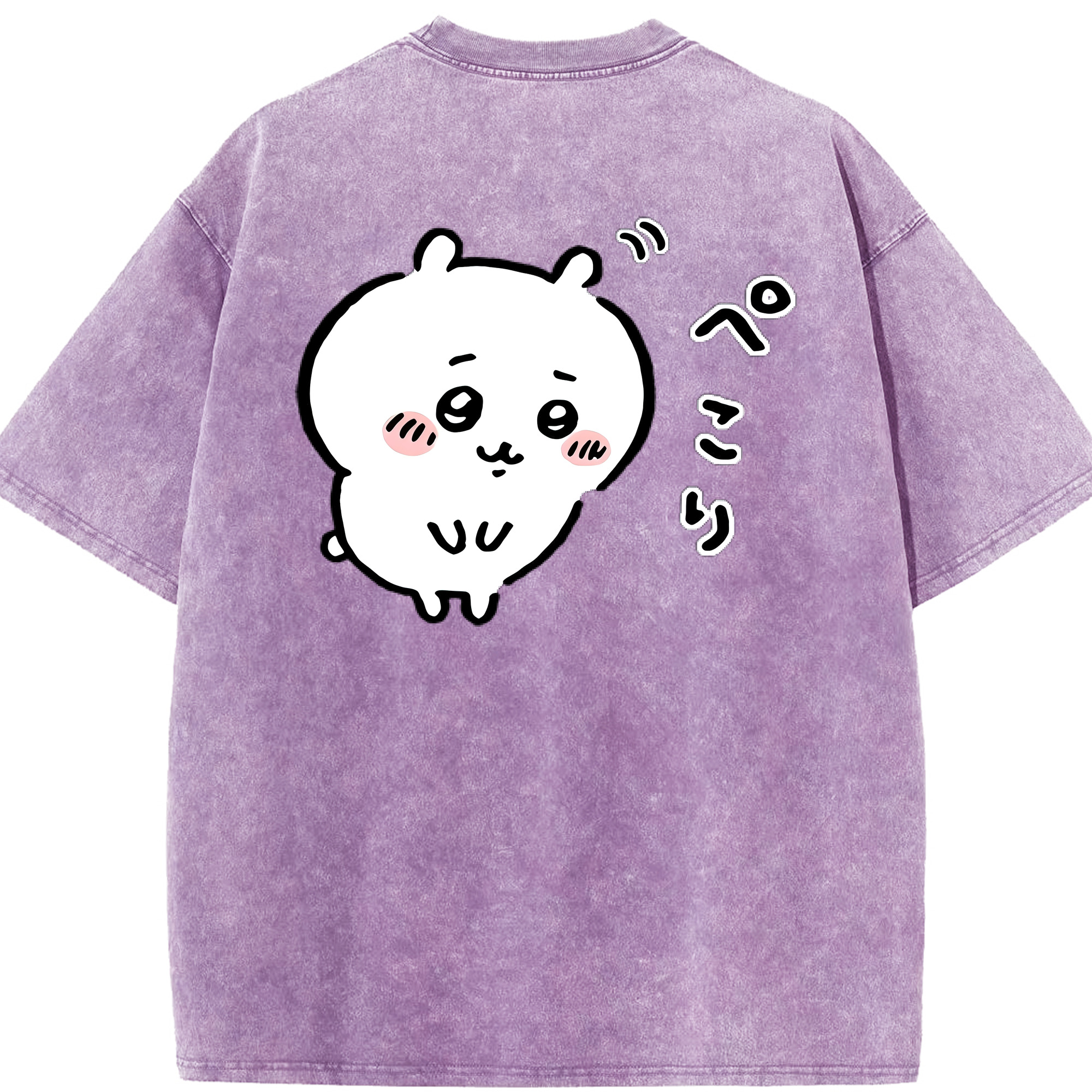 （画像用） ちいかわ ちいかわ Chii-kawa chiikawa 綿100% ヴィンテージ風 半袖Tシャツ（背面プリント）