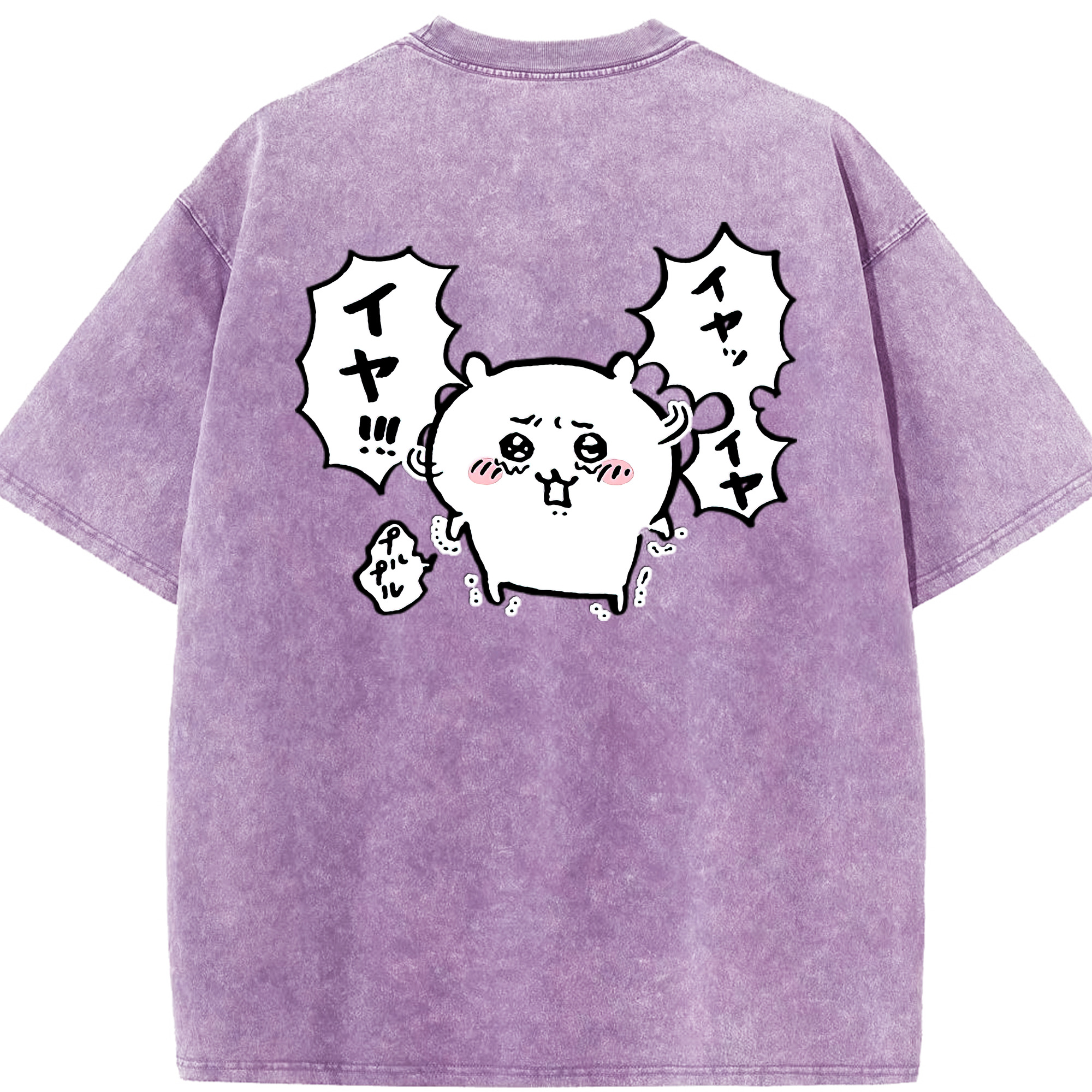 （画像用） ちいかわ ちいかわ Chii-kawa chiikawa 綿100% ヴィンテージ風 半袖Tシャツ（背面プリント）