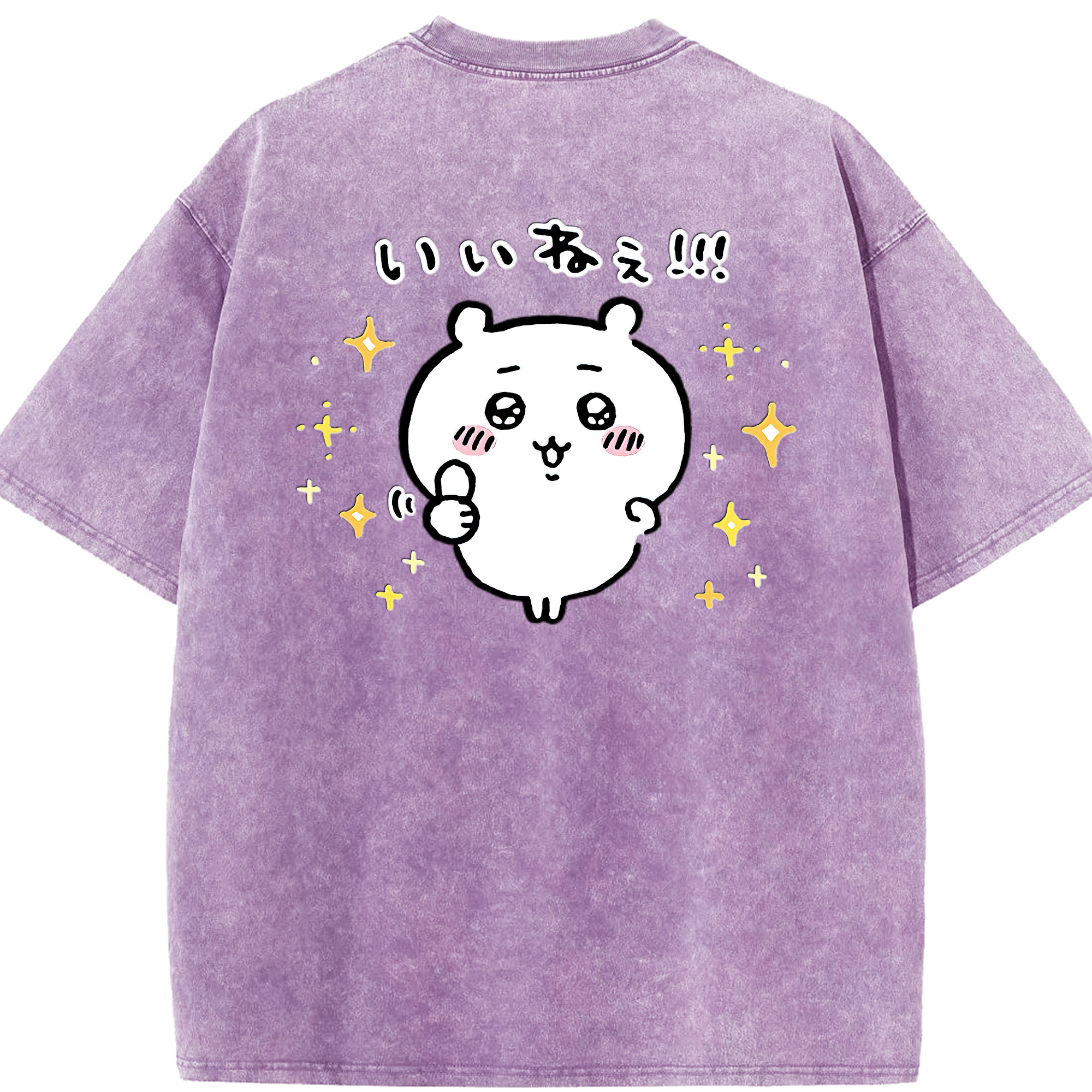 （画像用） ちいかわ ちいかわ Chii-kawa chiikawa 綿100% ヴィンテージ風 半袖Tシャツ（背面プリント）