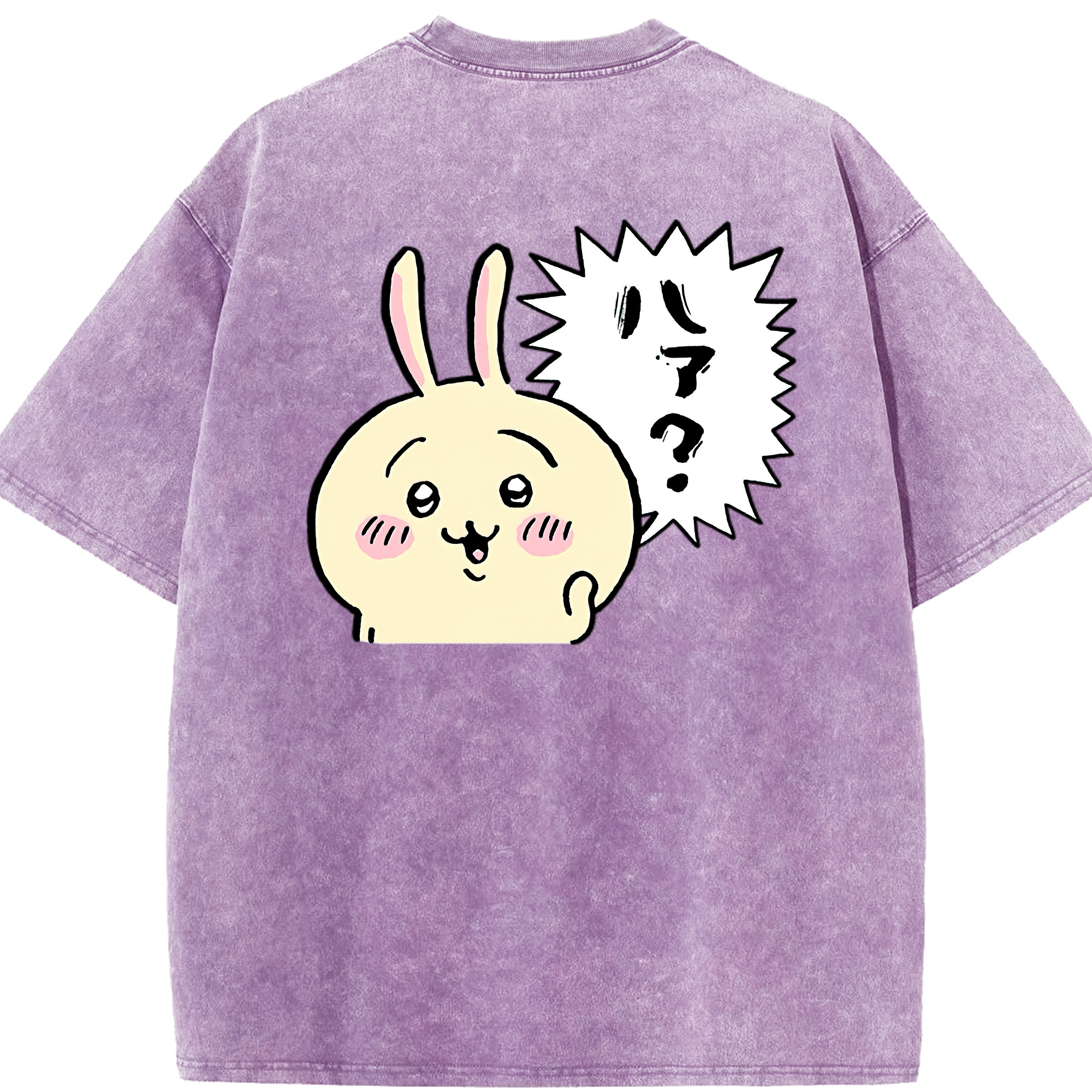 （画像用） ちいかわ うさぎ Chii-kawa usagi 綿100% ヴィンテージ風 半袖Tシャツ（背面プリント）