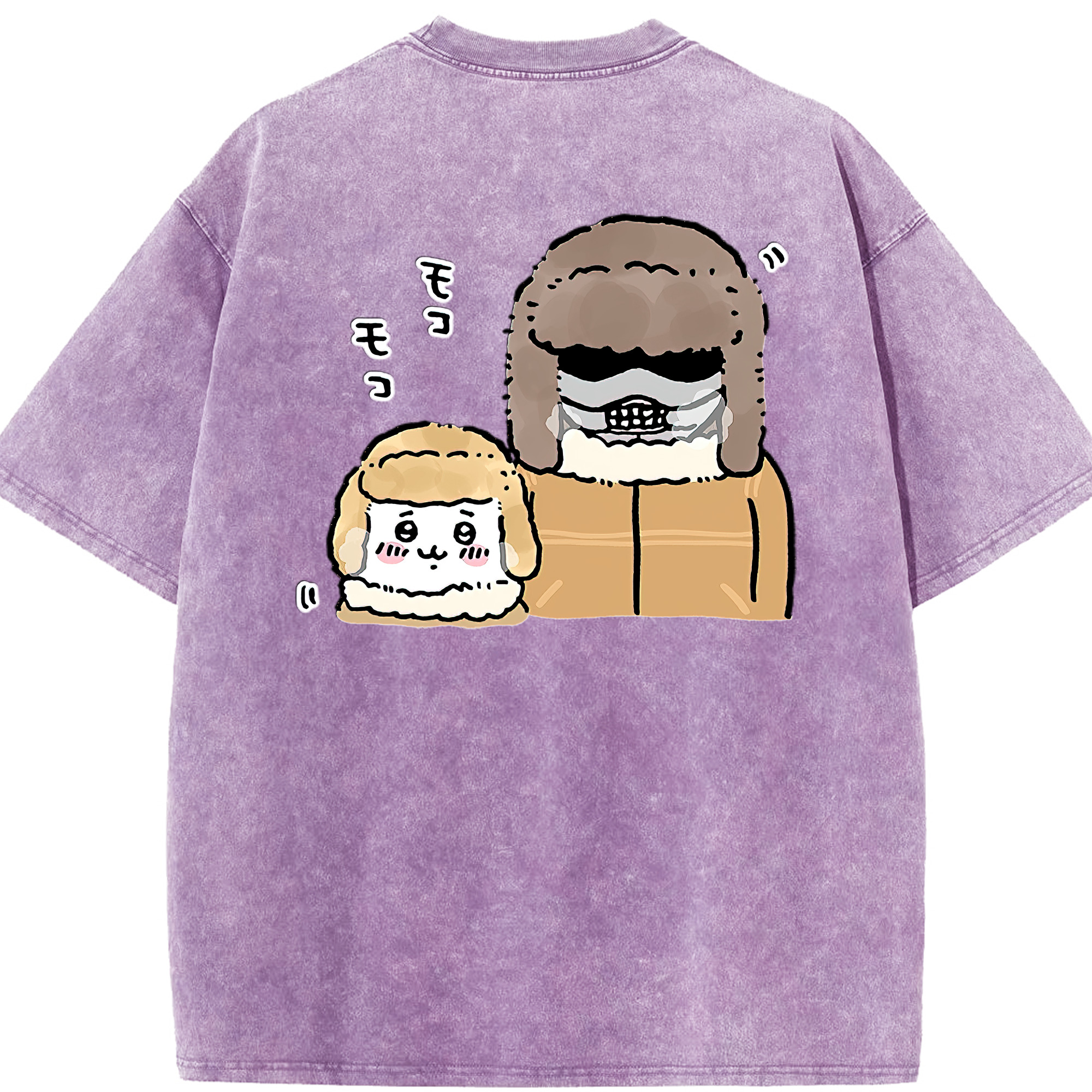 （画像用） ちいかわ 労働の鎧さん Chii-kawa Mr. Armor of Labor 綿100% ヴィンテージ風 半袖Tシャツ（背面プリント）
