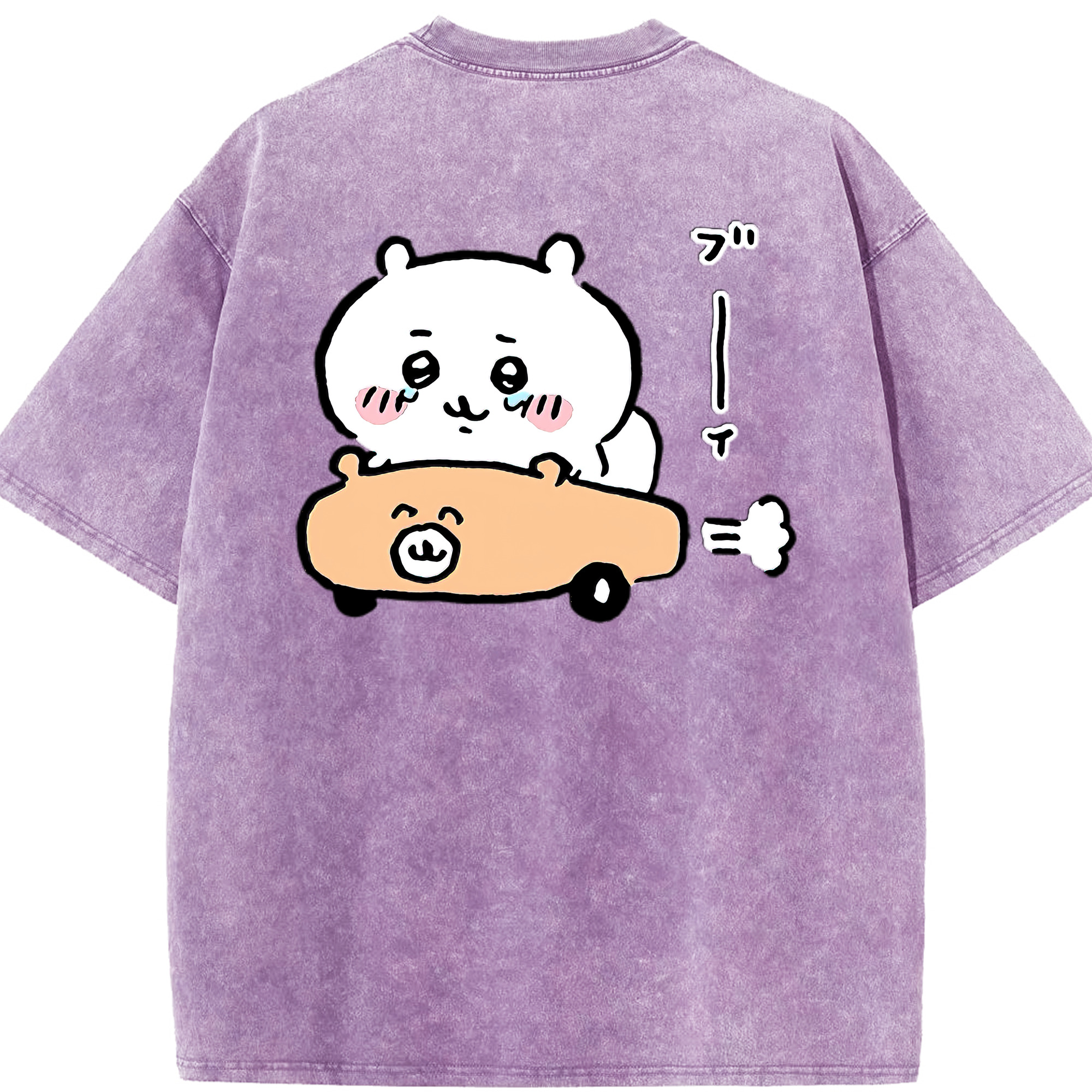 （画像用） ちいかわ ちいかわ Chii-kawa chiikawa 綿100% ヴィンテージ風 半袖Tシャツ（背面プリント）