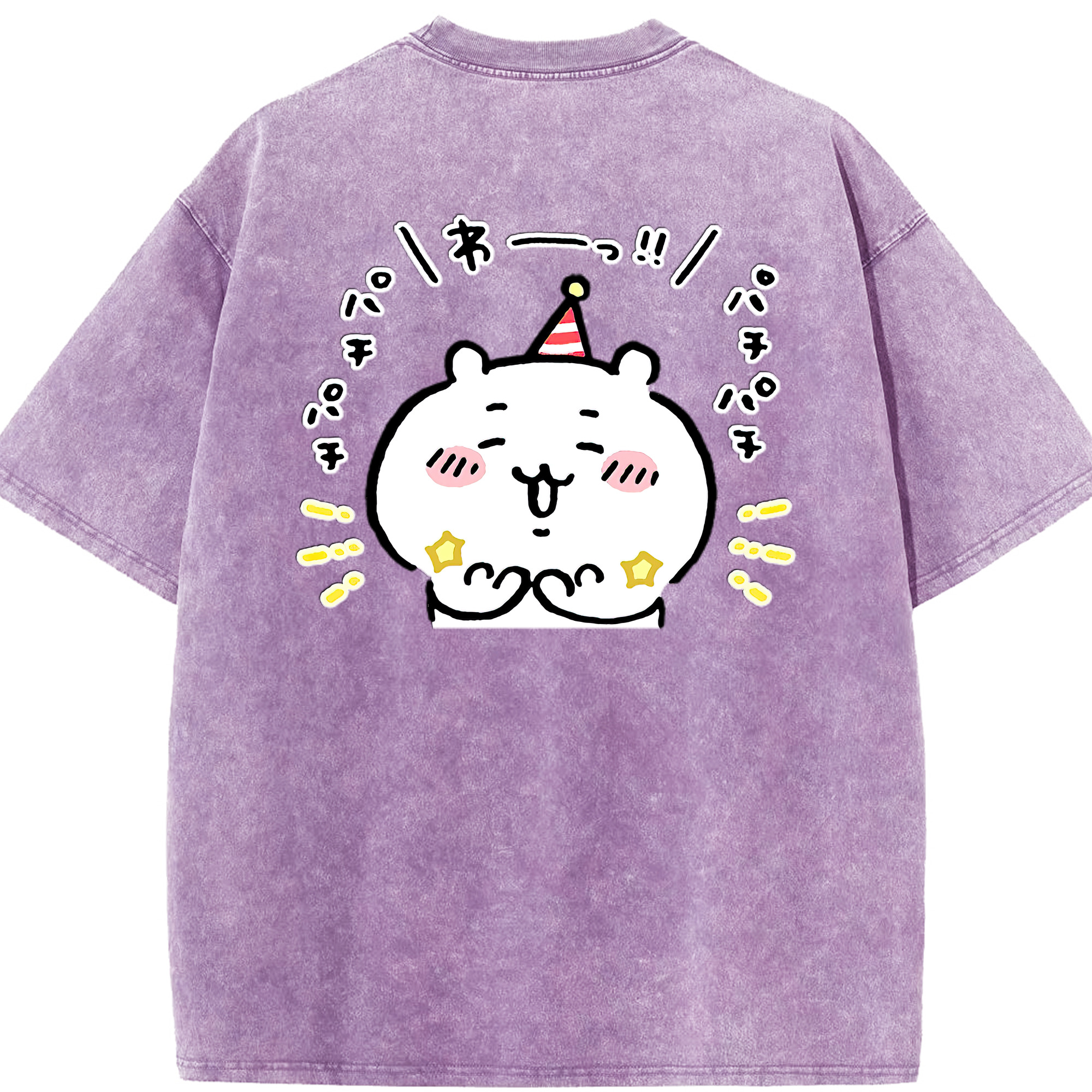 （画像用） ちいかわ ちいかわ Chii-kawa chiikawa 綿100% ヴィンテージ風 半袖Tシャツ（背面プリント）