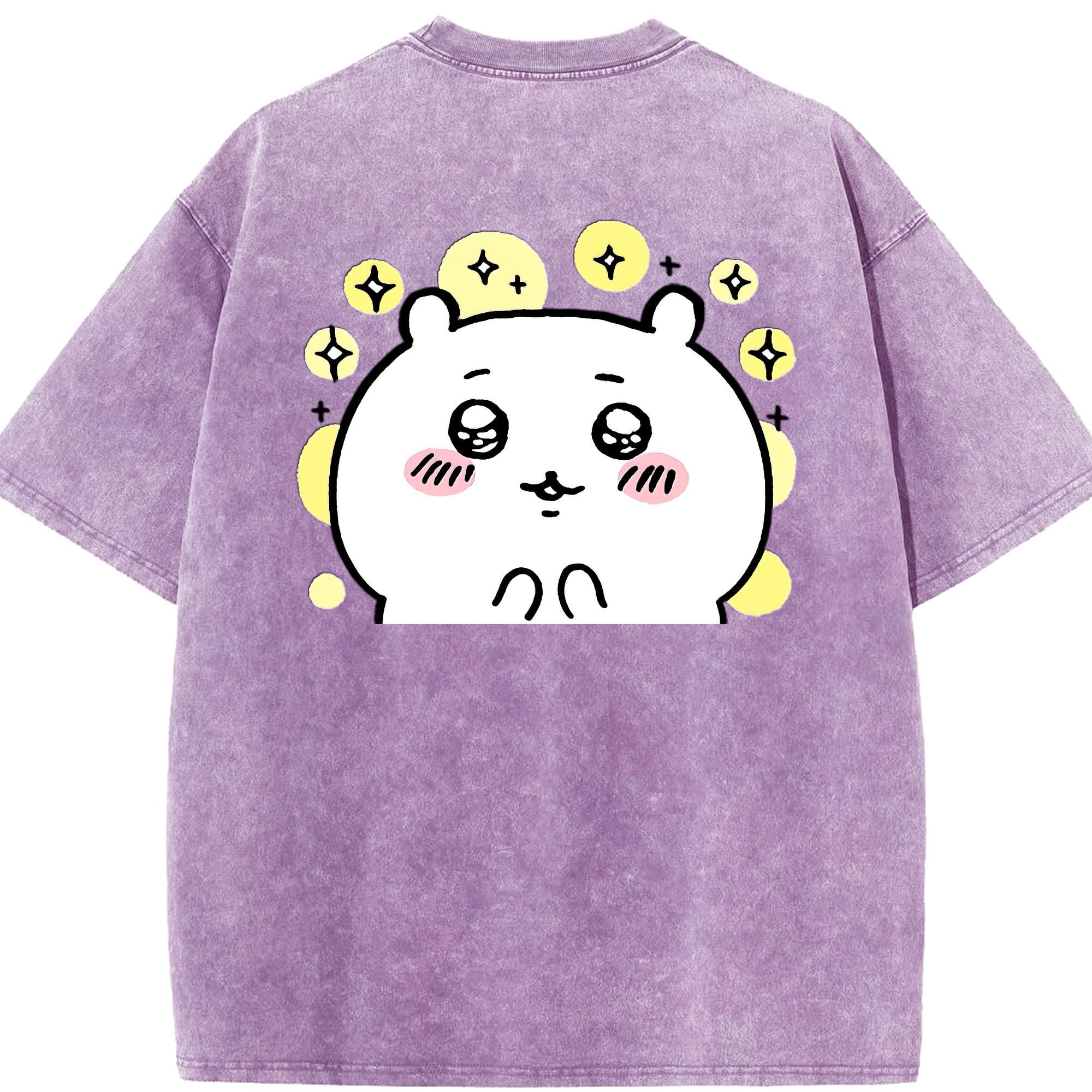 （画像用） ちいかわ ちいかわ Chii-kawa chiikawa 綿100% ヴィンテージ風 半袖Tシャツ（背面プリント）