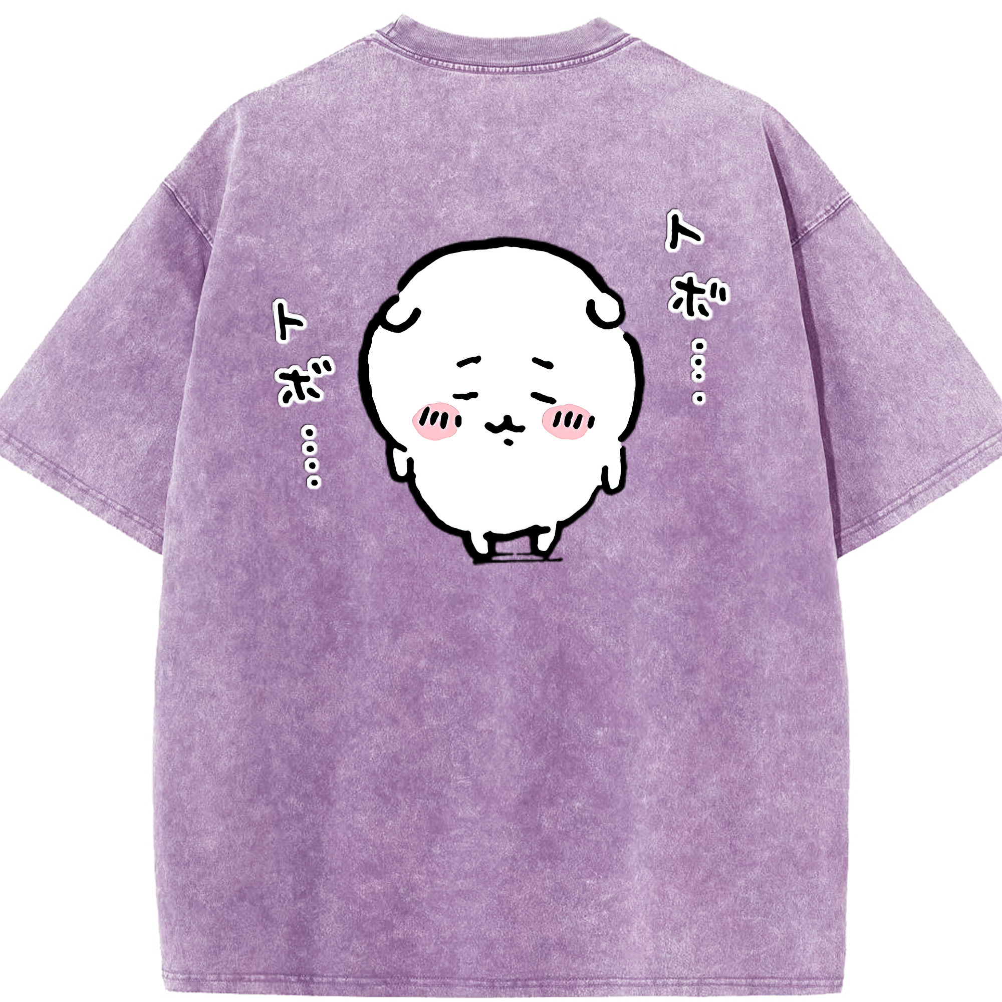 （画像用） ちいかわ ちいかわ Chii-kawa chiikawa 綿100% ヴィンテージ風 半袖Tシャツ（背面プリント）