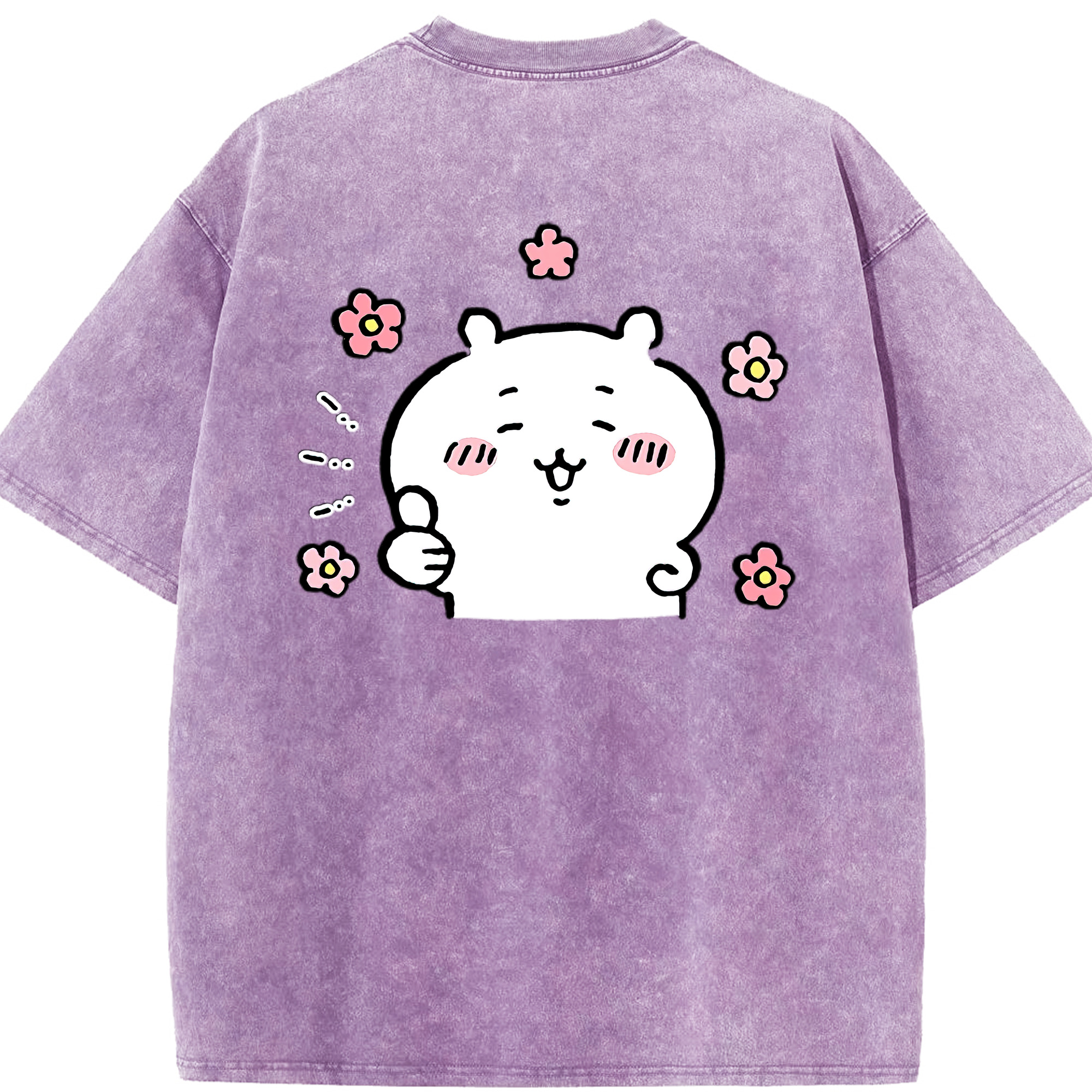 （画像用） ちいかわ ちいかわ Chii-kawa chiikawa 綿100% ヴィンテージ風 半袖Tシャツ（背面プリント）