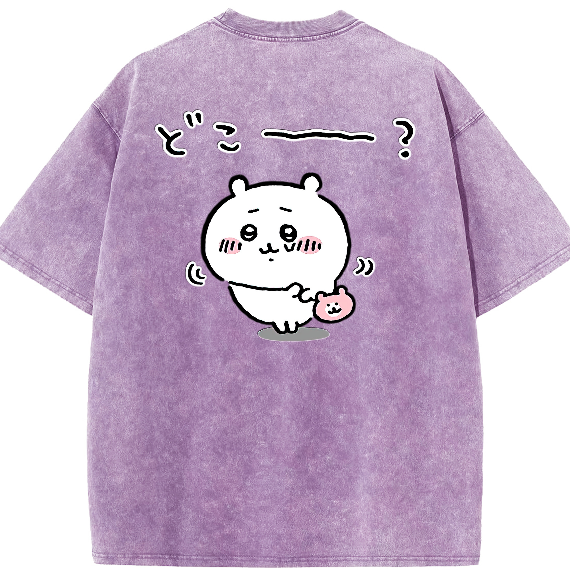 （画像用） ちいかわ ちいかわ Chii-kawa chiikawa 綿100% ヴィンテージ風 半袖Tシャツ（背面プリント）