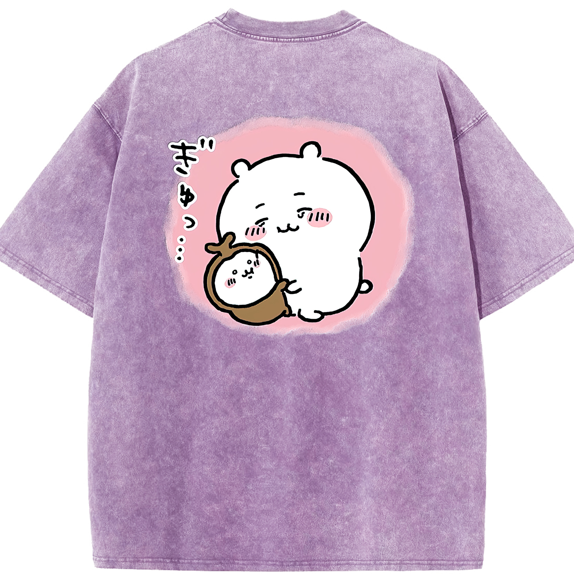 （画像用） ちいかわ ちいかわ Chii-kawa chiikawa 綿100% ヴィンテージ風 半袖Tシャツ（背面プリント）