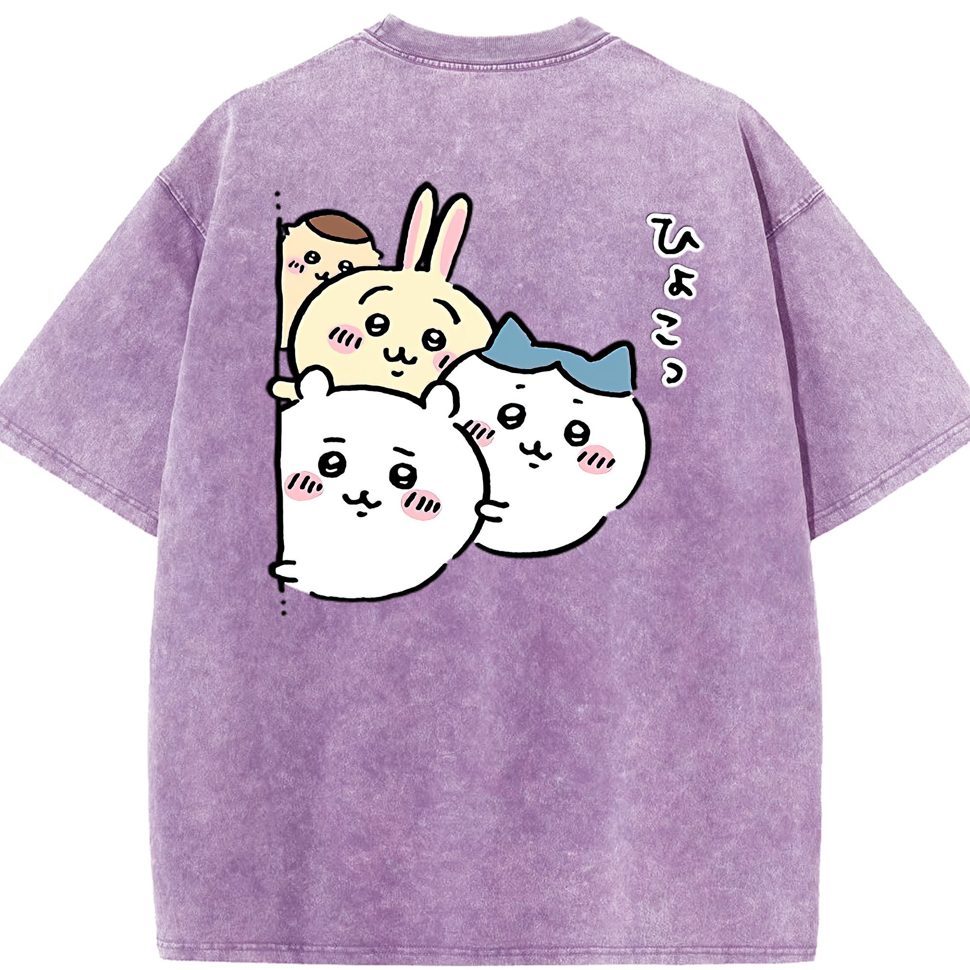 （画像用） ちいかわ ちいかわ Chii-kawa chiikawa 綿100% ヴィンテージ風 半袖Tシャツ（背面プリント）