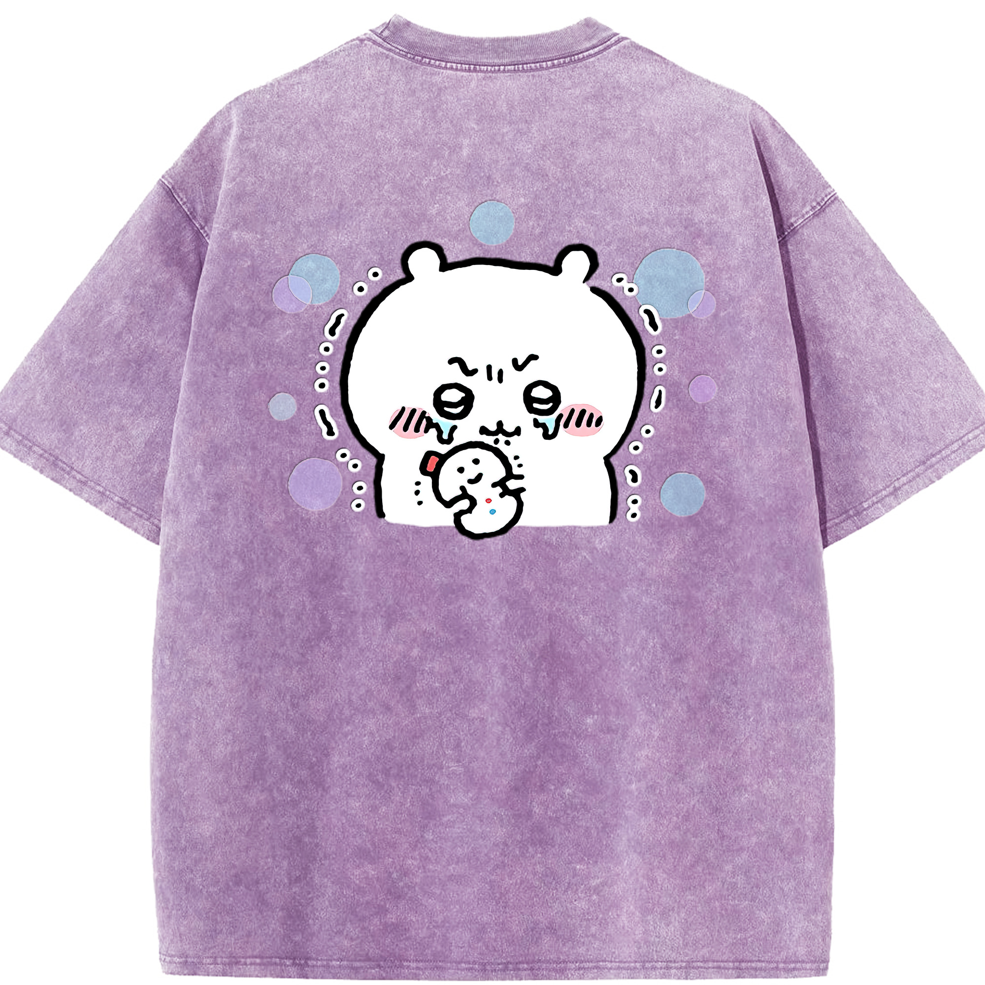 （画像用） ちいかわ ちいかわ Chii-kawa chiikawa 綿100% ヴィンテージ風 半袖Tシャツ（背面プリント）