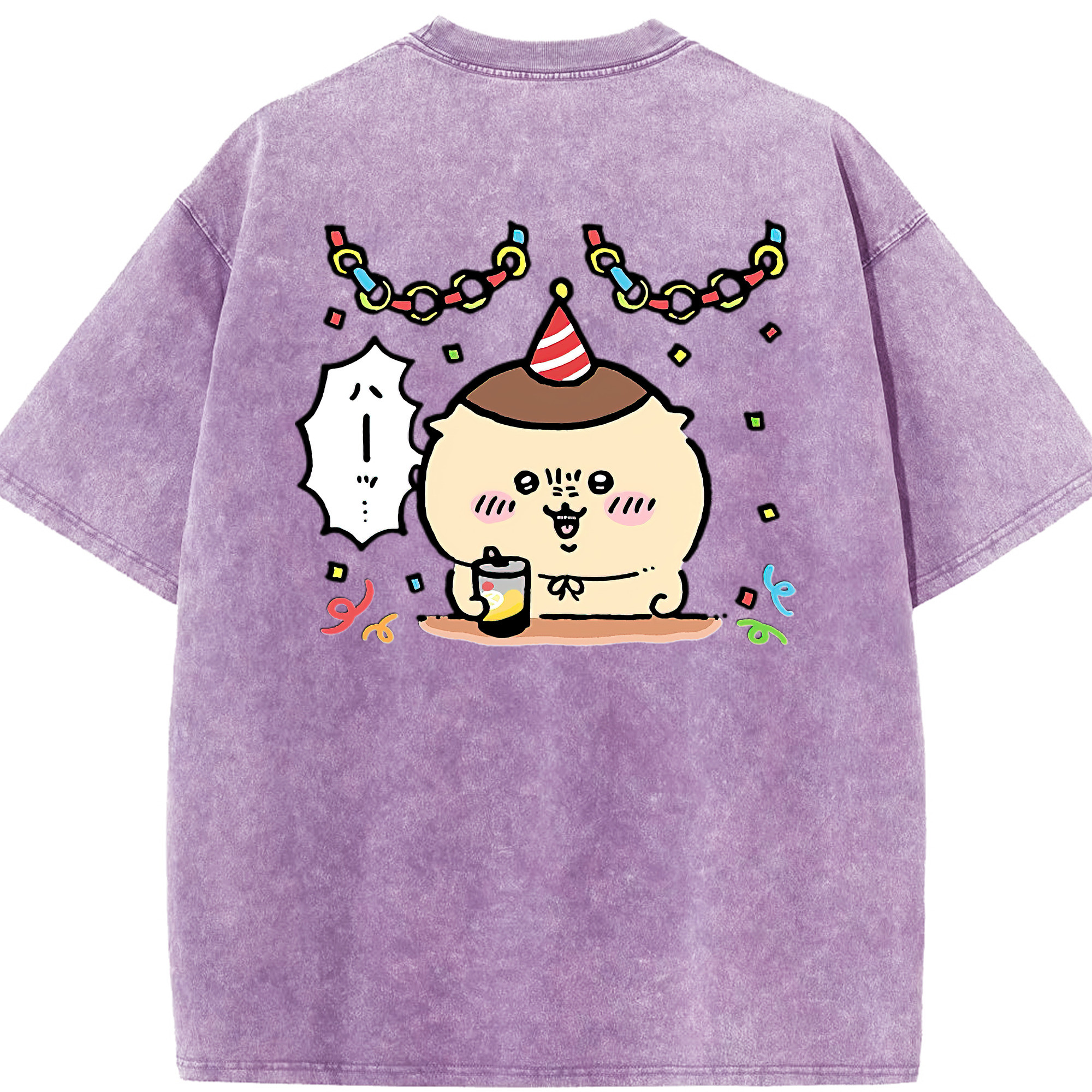 （画像用） ちいかわ くりまんじゅう Chii-kawa kuri manjū 綿100% ヴィンテージ風 半袖Tシャツ（背面プリント）