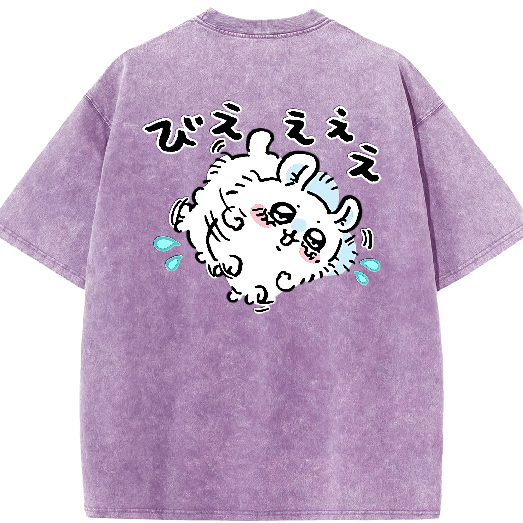 （画像用） ちいかわ モモンガ Chii-kawa Momonga 綿100% ヴィンテージ風 半袖Tシャツ（背面プリント）