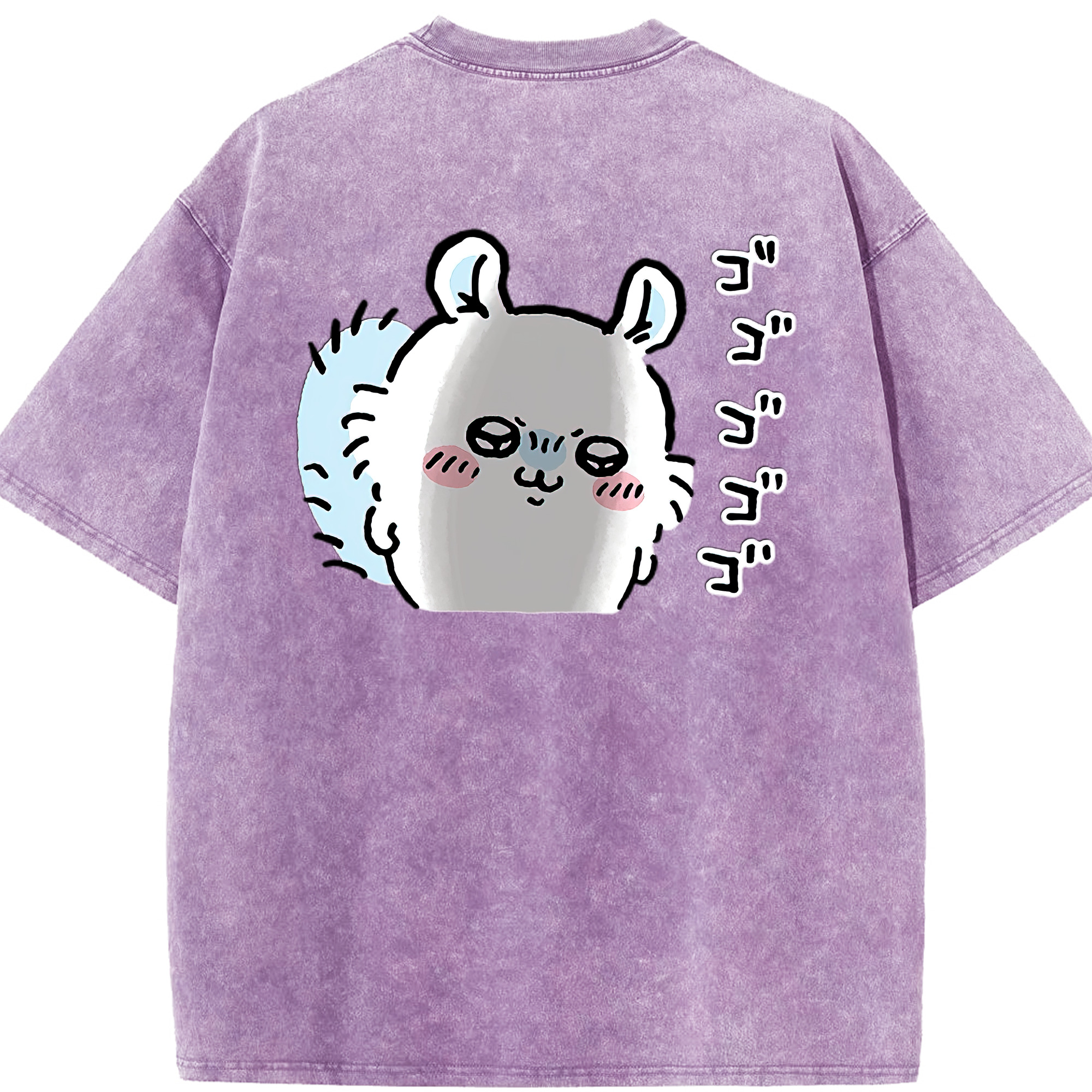 （画像用） ちいかわ モモンガ Chii-kawa Momonga 綿100% ヴィンテージ風 半袖Tシャツ（背面プリント）