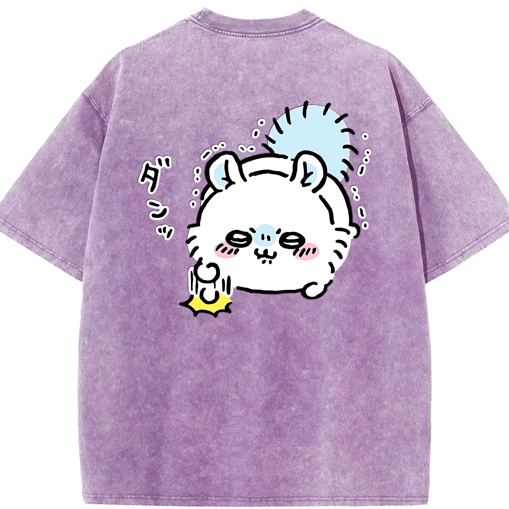 （画像用） ちいかわ モモンガ Chii-kawa Momonga 綿100% ヴィンテージ風 半袖Tシャツ（背面プリント）