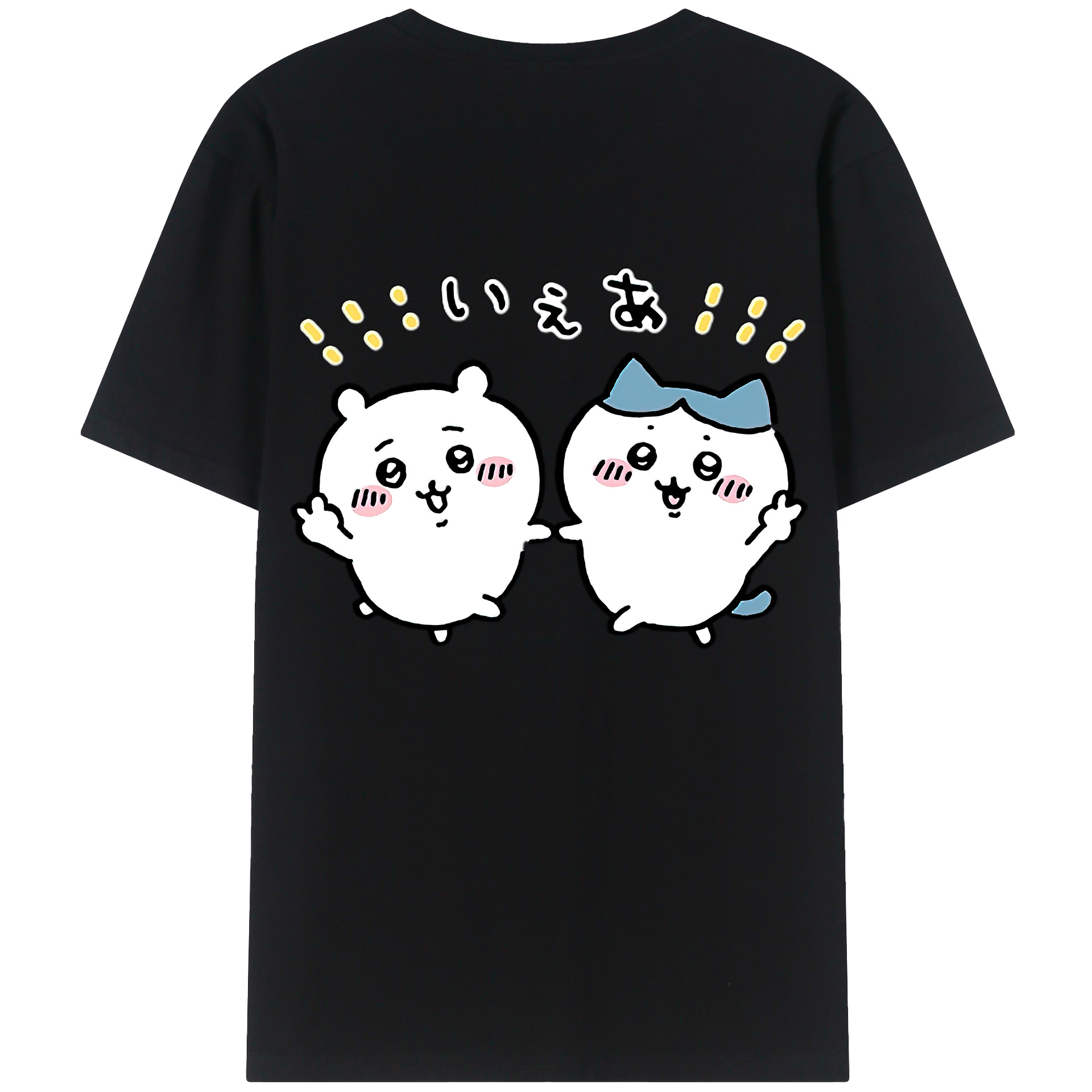 （画像用） ちいかわ ハチワレ Chii-kawa hachiware 綿100％ メンズ半袖Tシャツ（バックプリント） 通気性