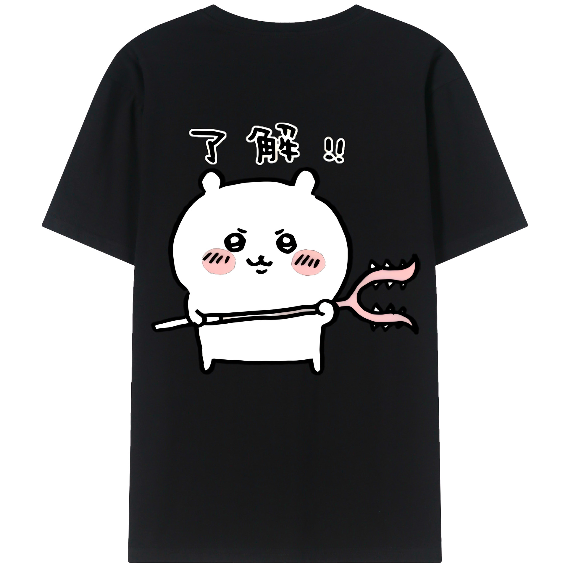 （画像用） ちいかわ ちいかわ Chii-kawa chiikawa 綿100％ メンズ半袖Tシャツ（バックプリント） 通気性